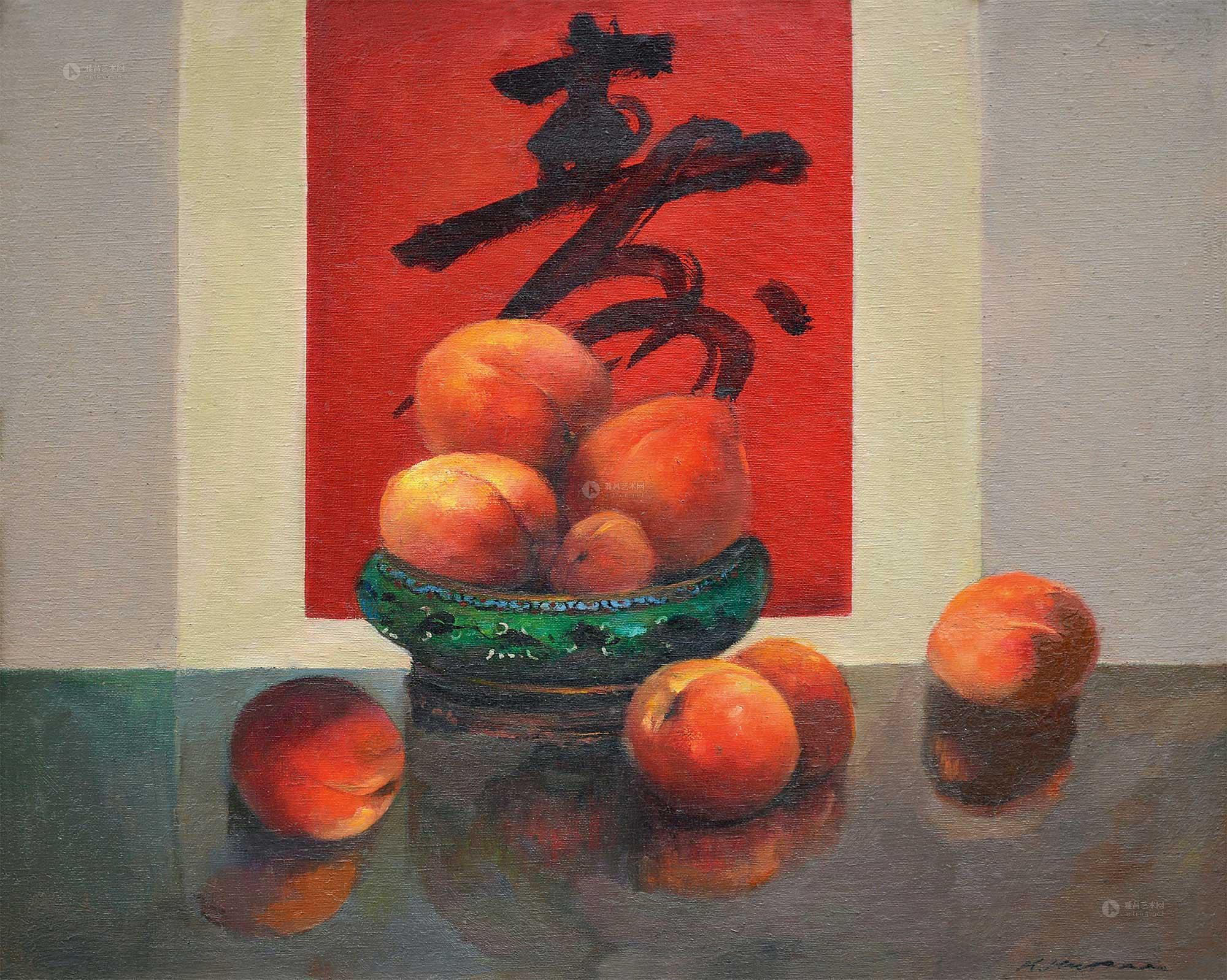 0036 寿桃 油彩 画布