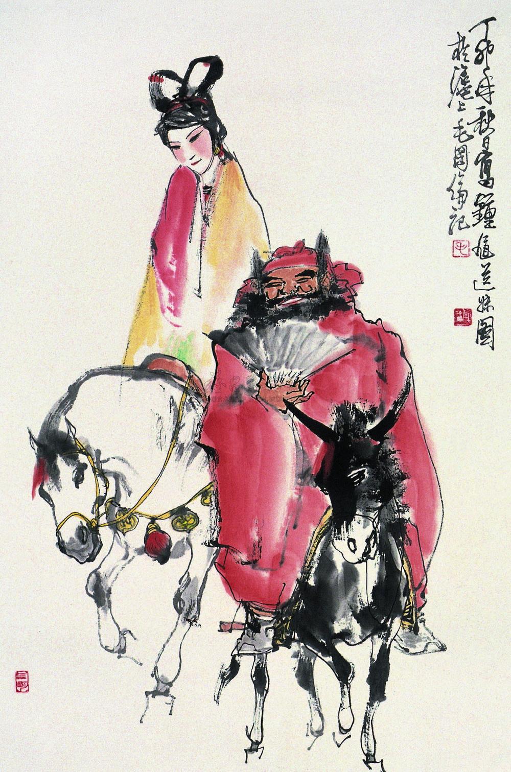 0487钟馗嫁妹镜心设色