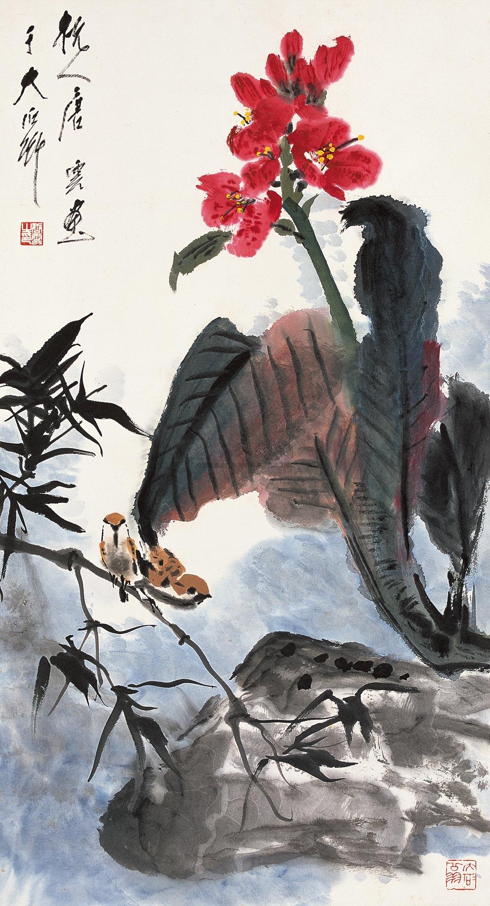 0626 美人蕉 镜心 设色纸本