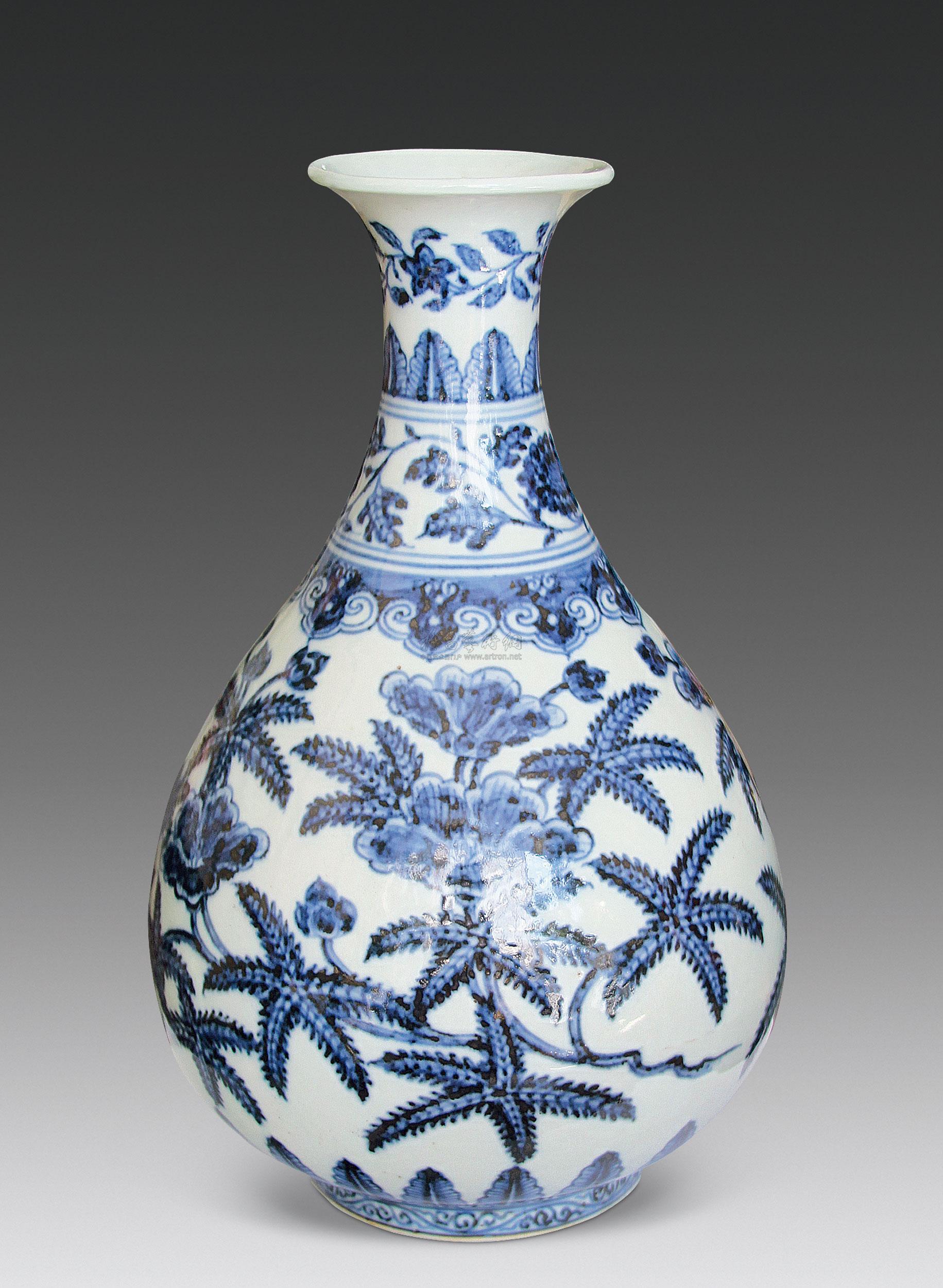 0399 明永乐 青花花卉玉壶春瓶