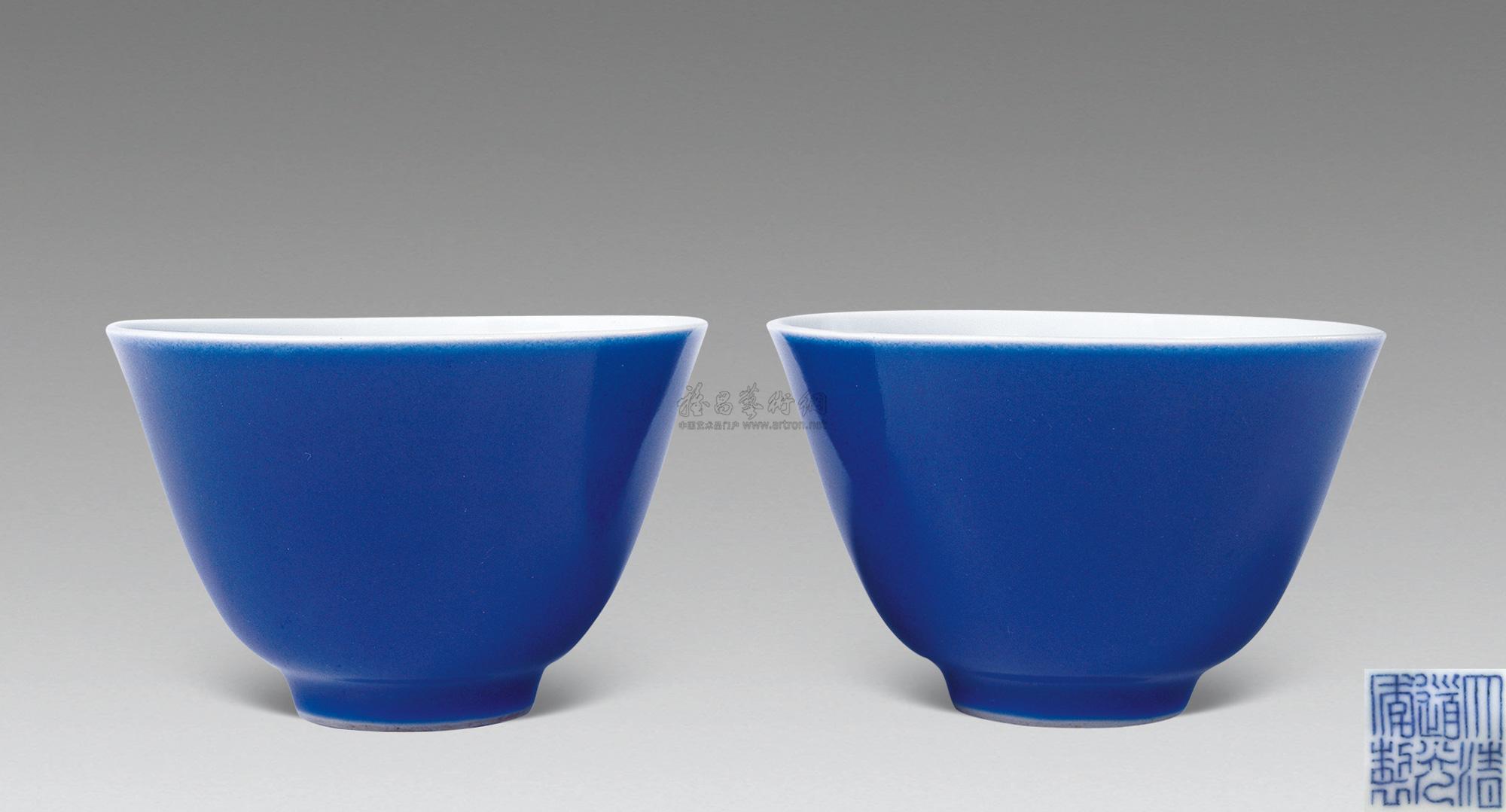 0406清道光霁蓝釉杯