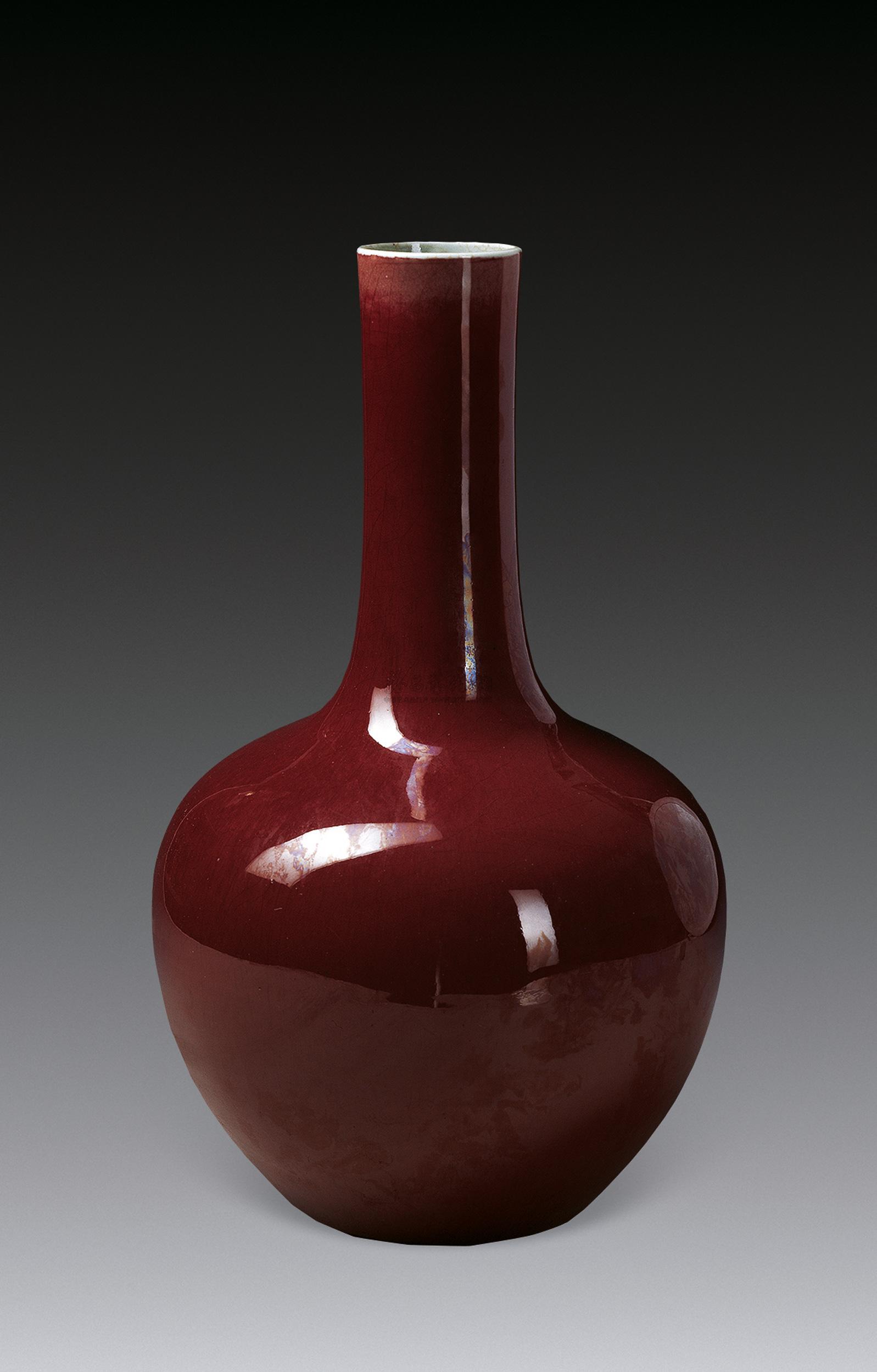 霁红釉直颈瓶-中国瓷器-雅昌拍卖