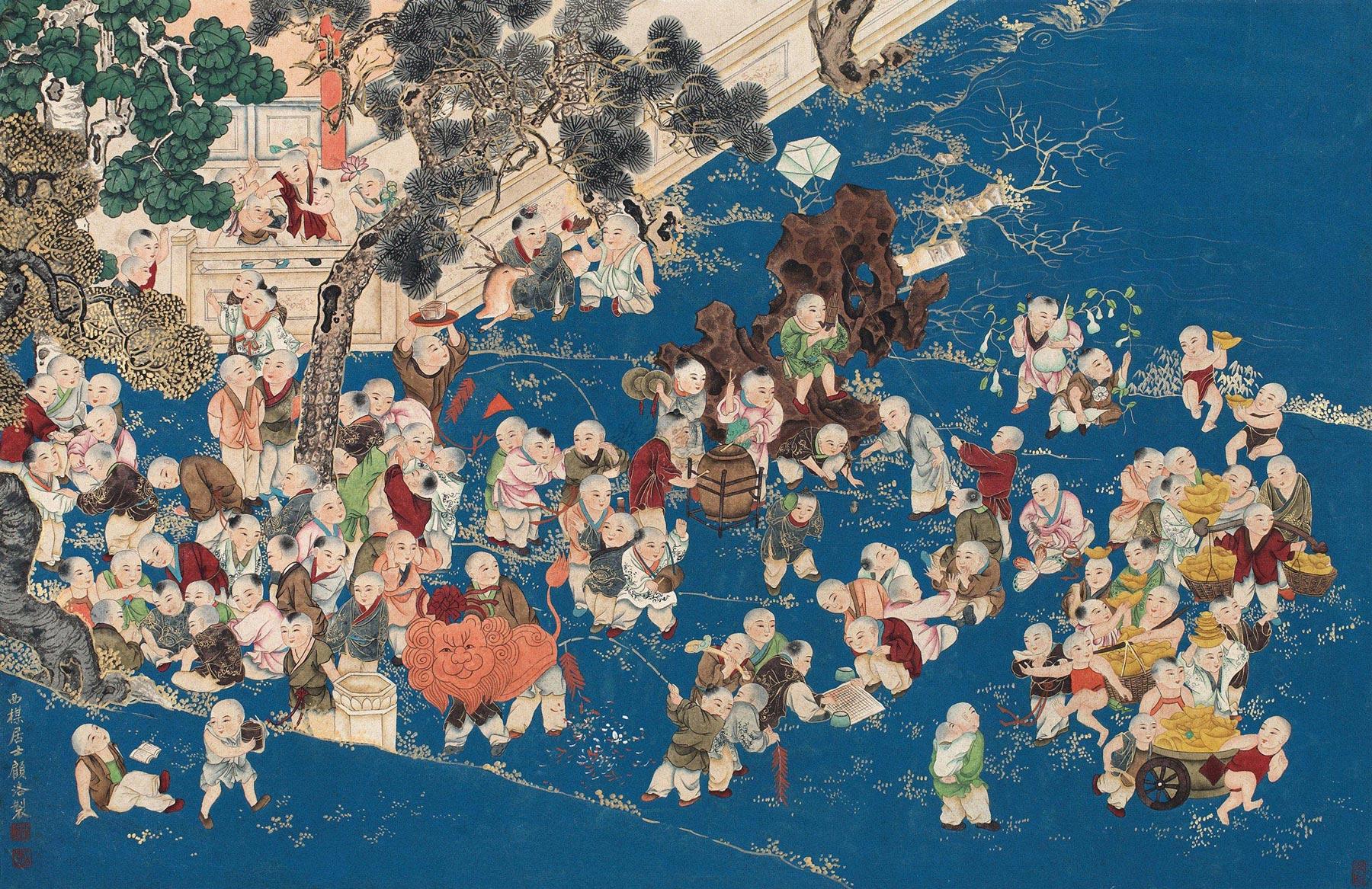 百子图-中国近现代书画-雅昌拍卖