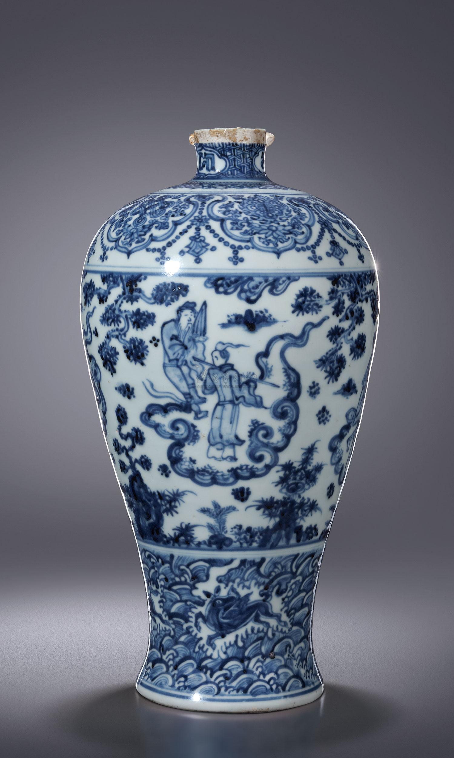 青花八仙人物故事图梅瓶-犹珍9-中国古代瓷珍暨工艺品残器专场-雅昌