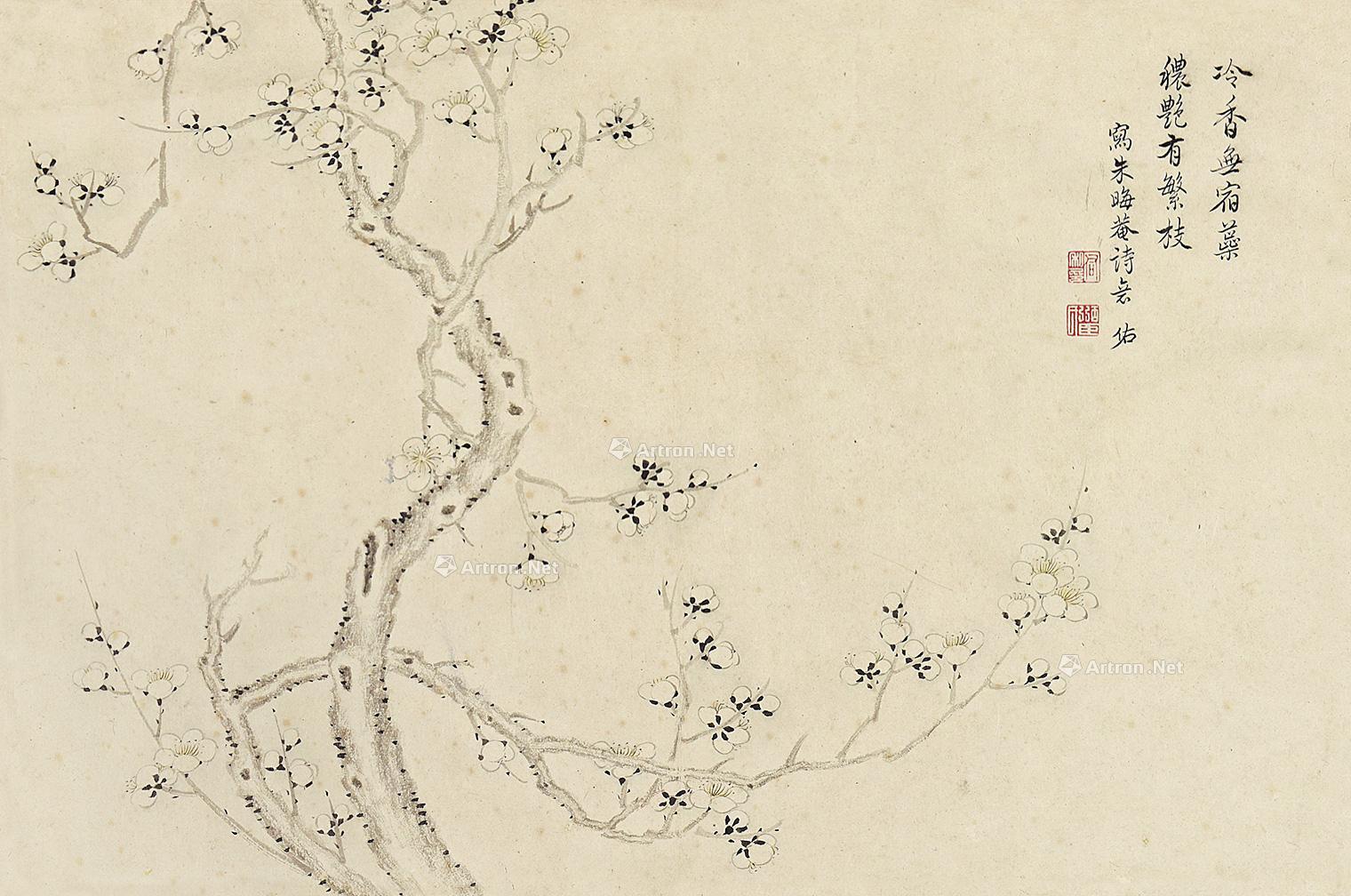 0830梅花镜片纸本