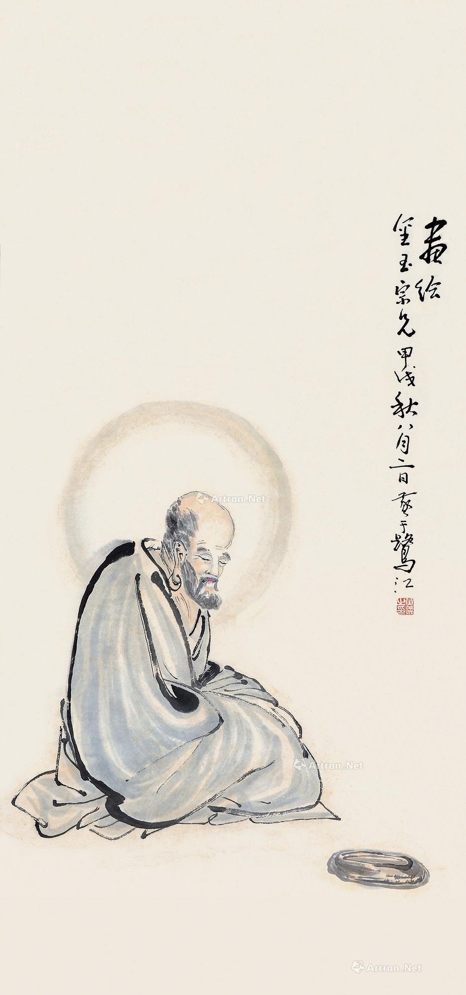 0045 甲戌(1934)年作 罗汉图 镜片 设色纸本