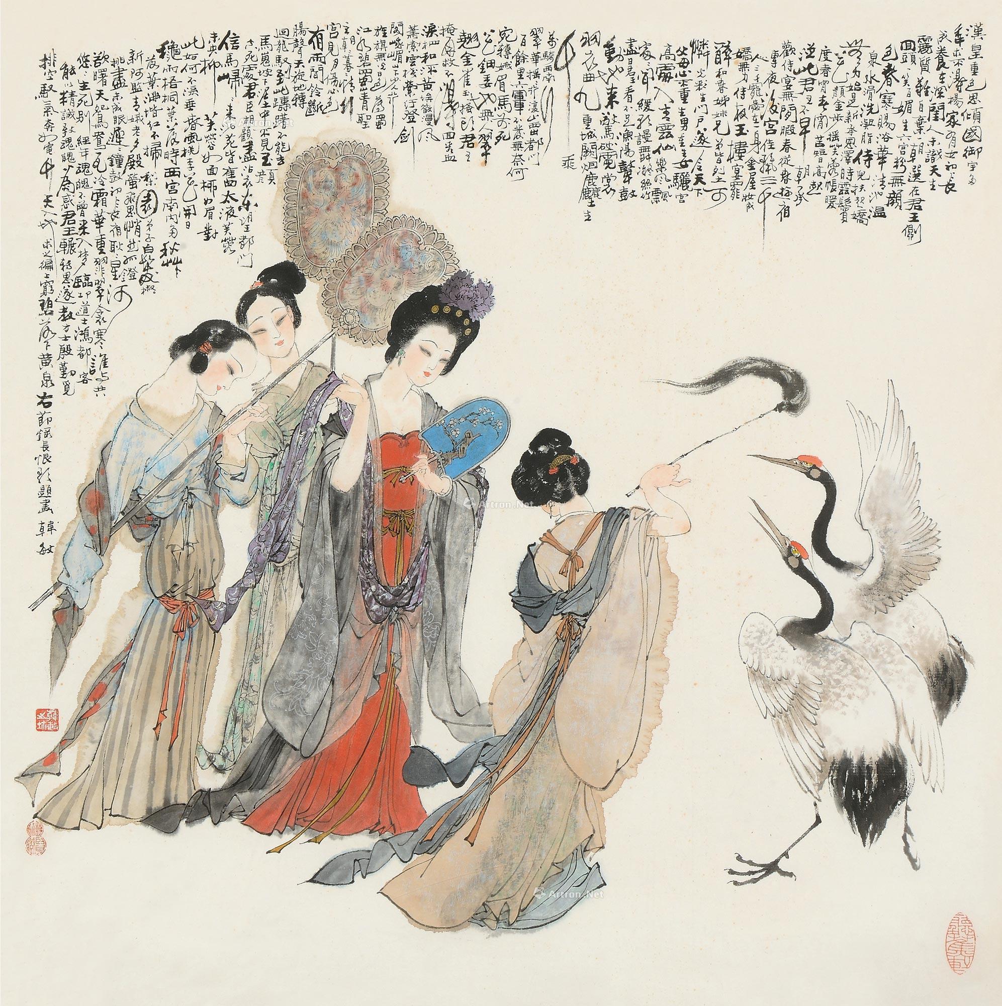 0521长恨歌镜片连框设色纸本