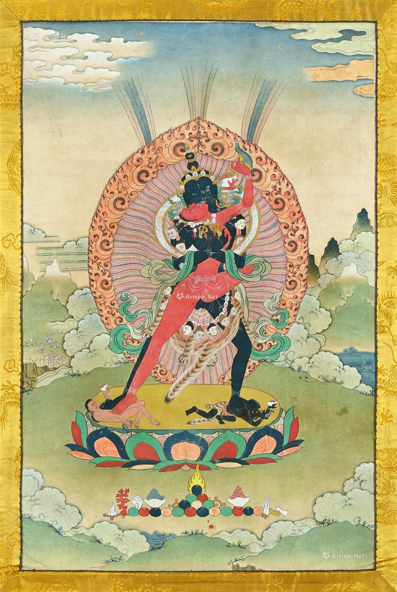 八蚌寺风格胜乐金刚彩唐-曼陀纷落——佛教艺术品专场-雅昌拍卖