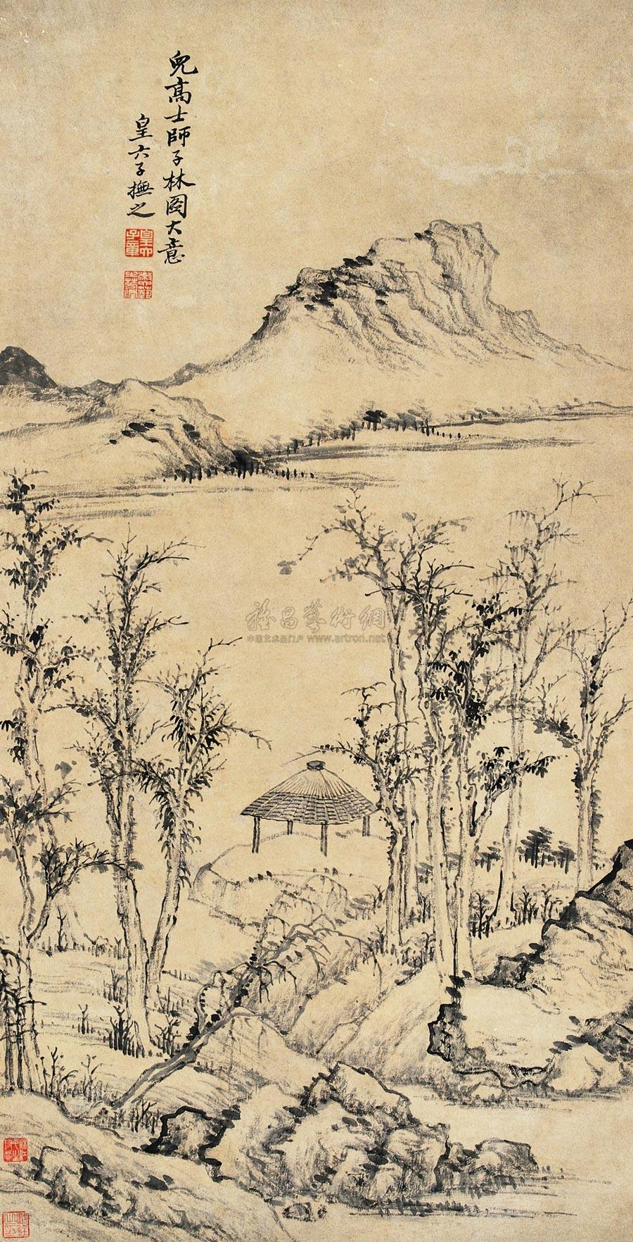 2042 狮子林图 立轴 纸本