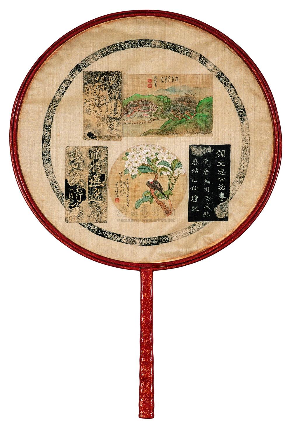 0882 八破图 团扇 设色绢本