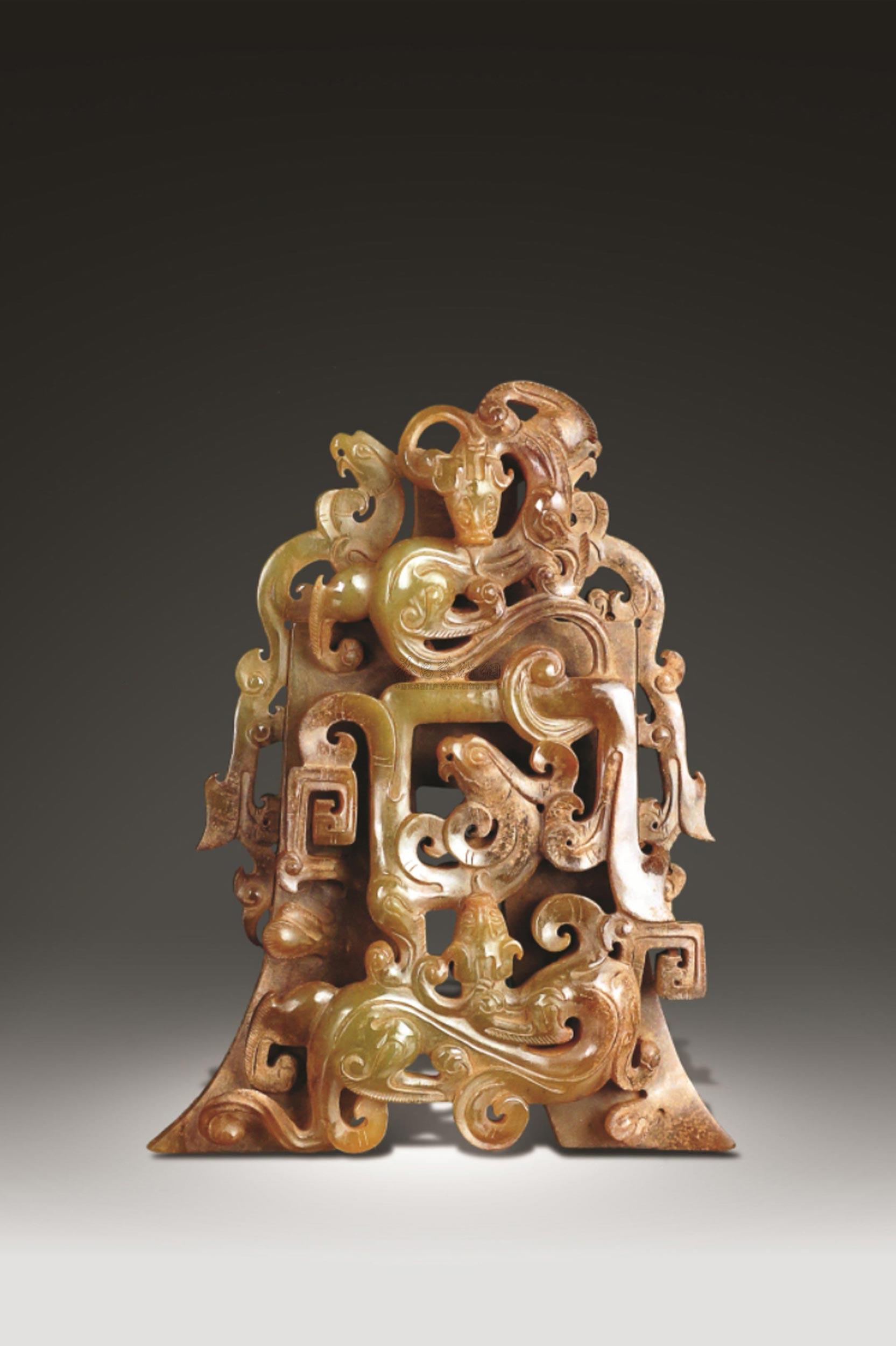 0016明古玉雕螭龙纹珮