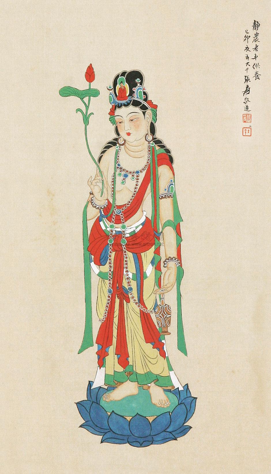 0084佛像立轴设色绢本