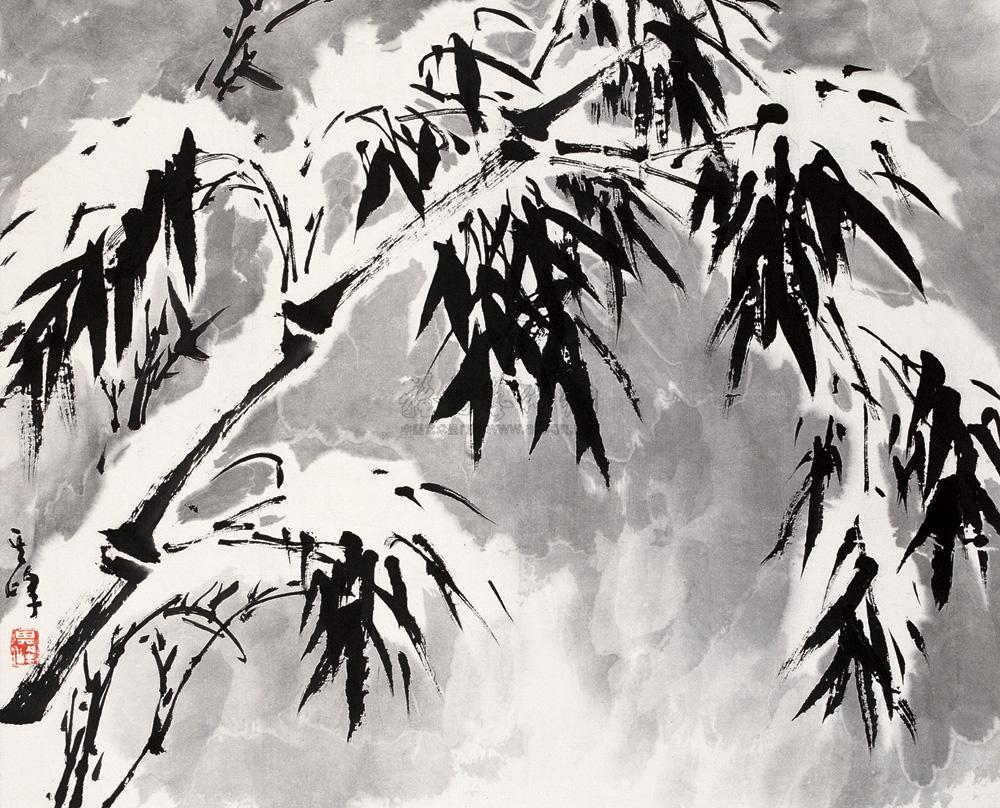 0010雪竹纸本水墨