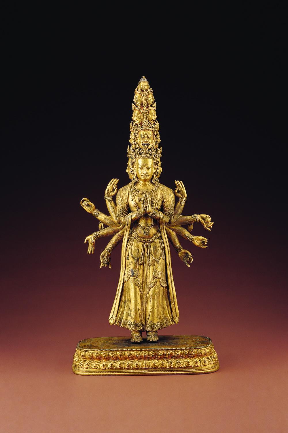 0106 明早期 铜鎏金十一面观音