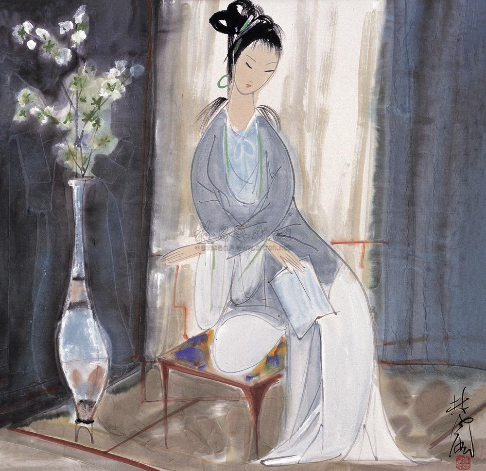 仕女图-中国油画及雕塑-雅昌拍卖