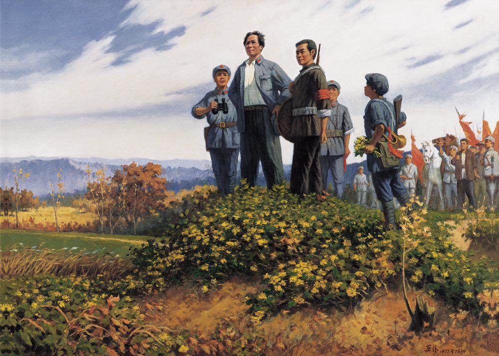 0033 1977年作 战地黄花 布面油画