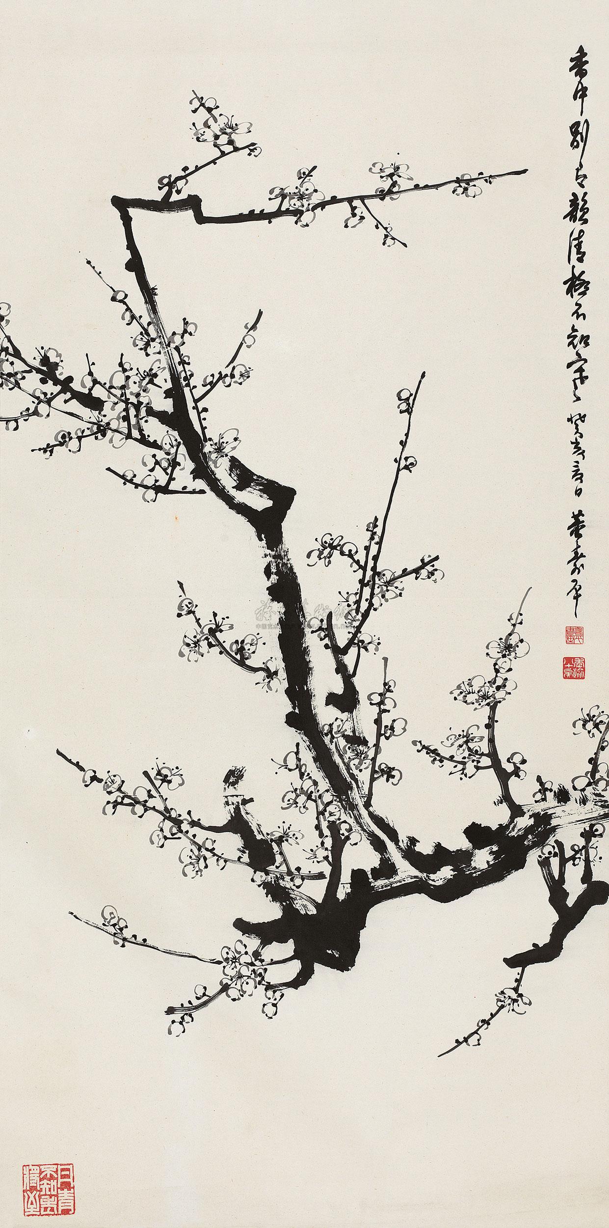 0612癸亥1983年作墨梅立轴水墨纸本