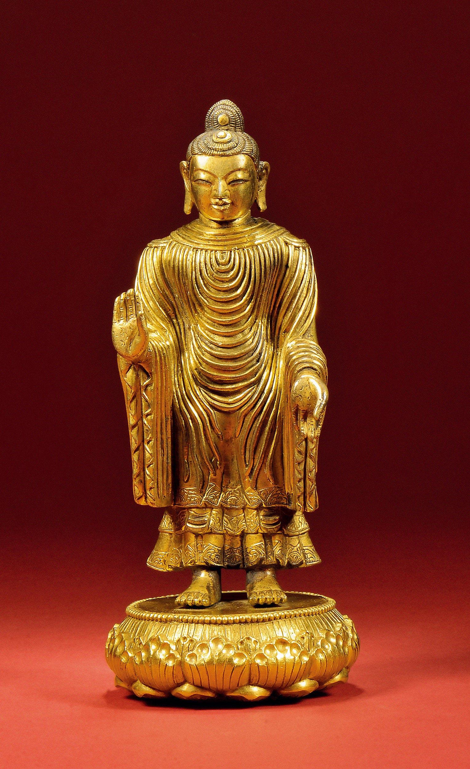 *3369 汉藏18世纪 铜鎏金旃檀佛