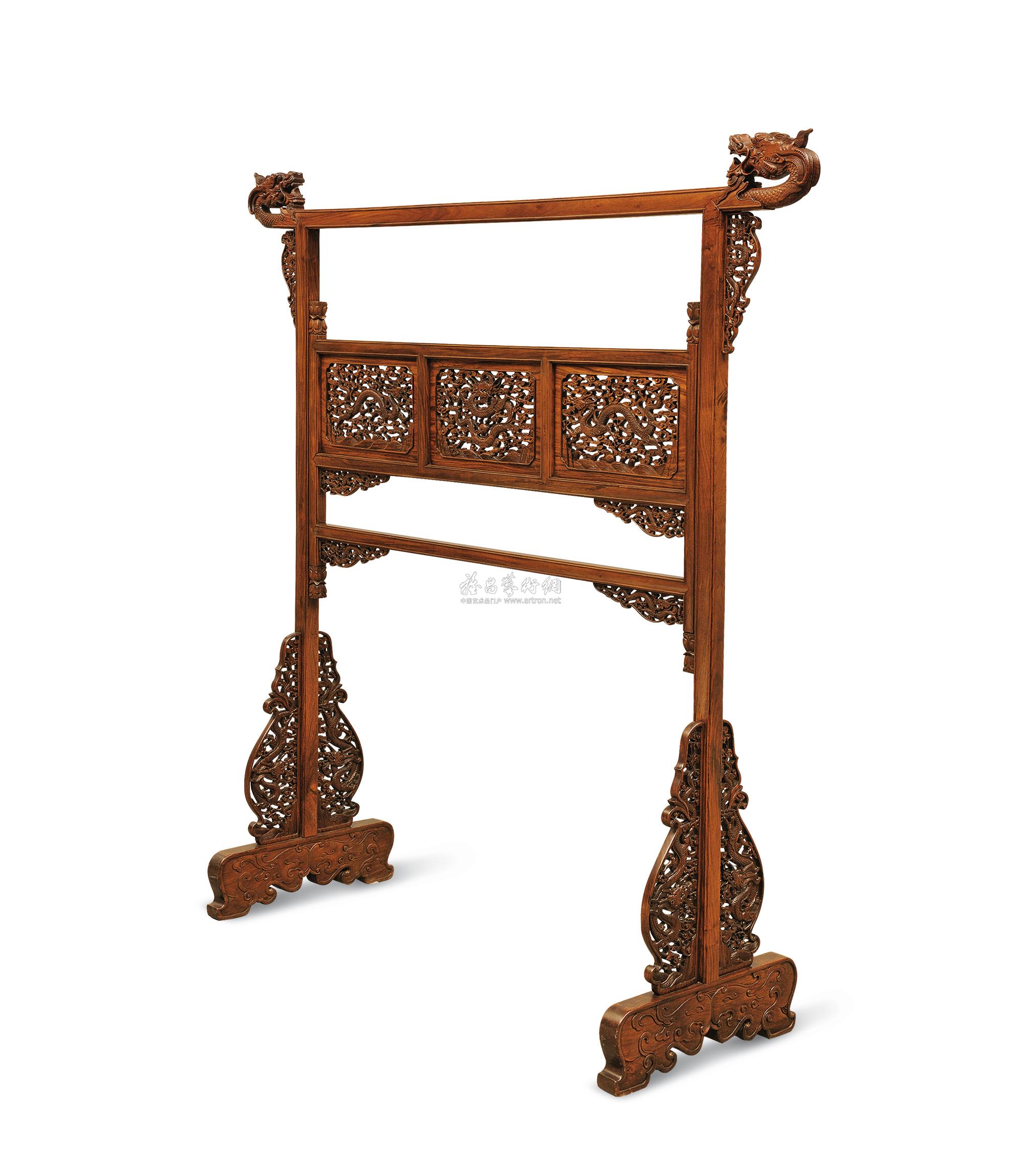 黄花梨龙纹衣架-澄怀观物——明清古典家具-雅昌拍卖