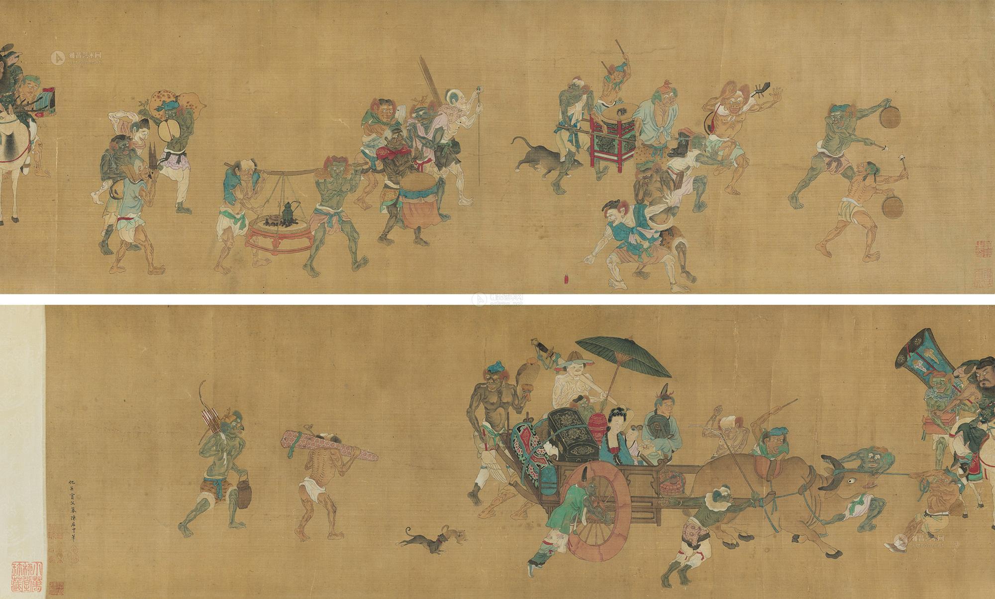 钟馗嫁妹图卷-中国古代书画-雅昌拍卖