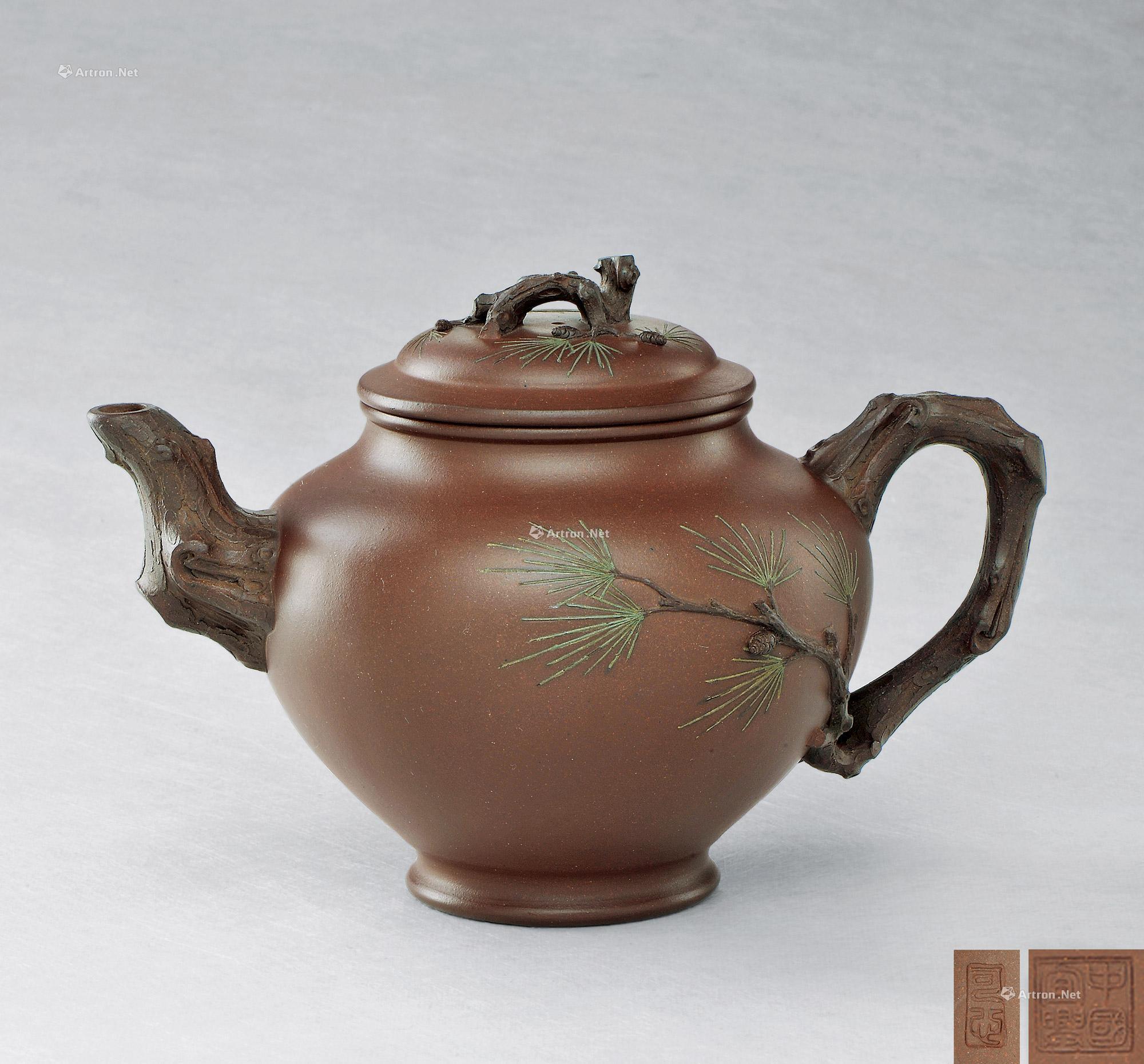 3802 当代 朱可心制劲松报春壶