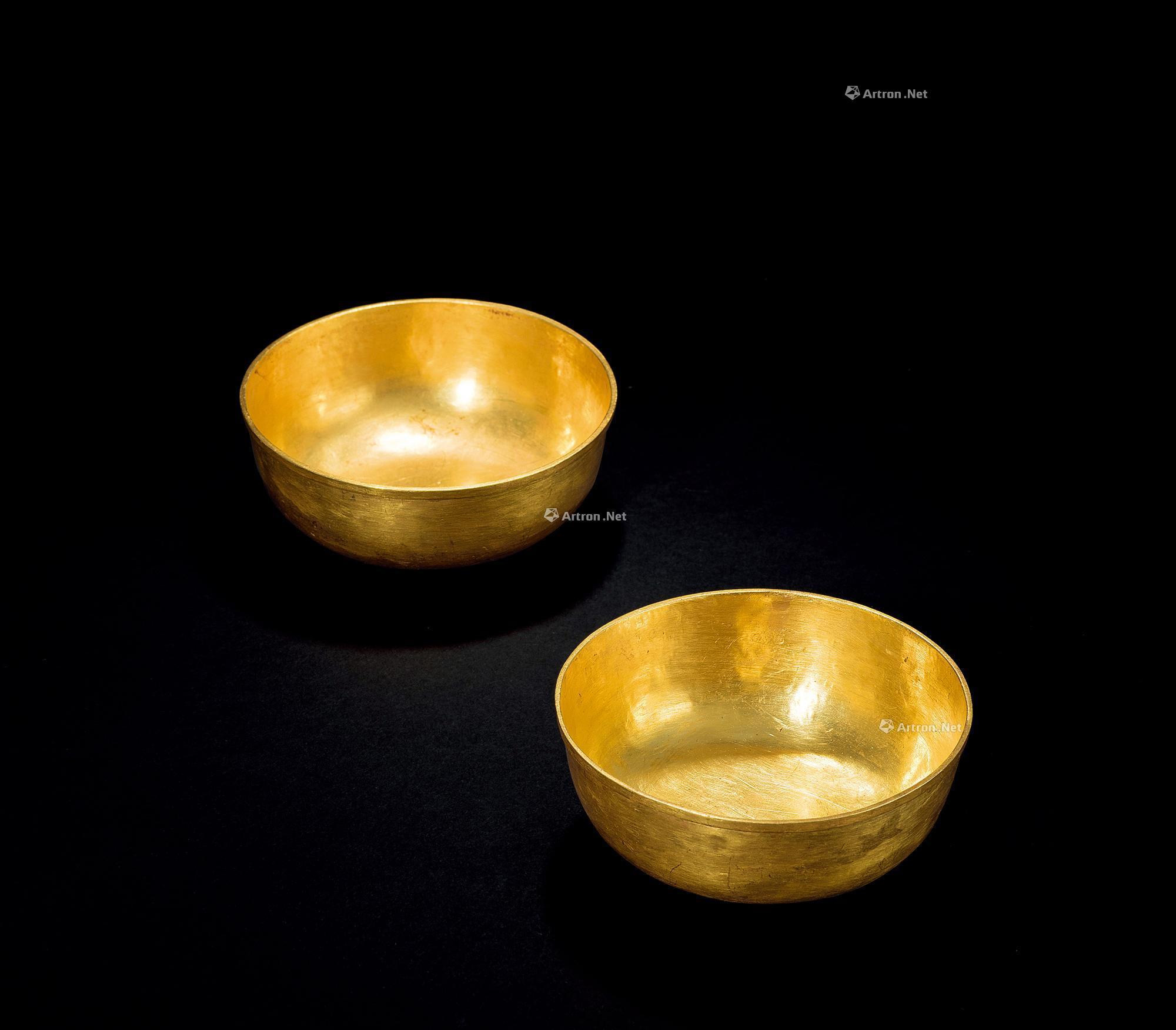 4603 明 金碗 (一对)