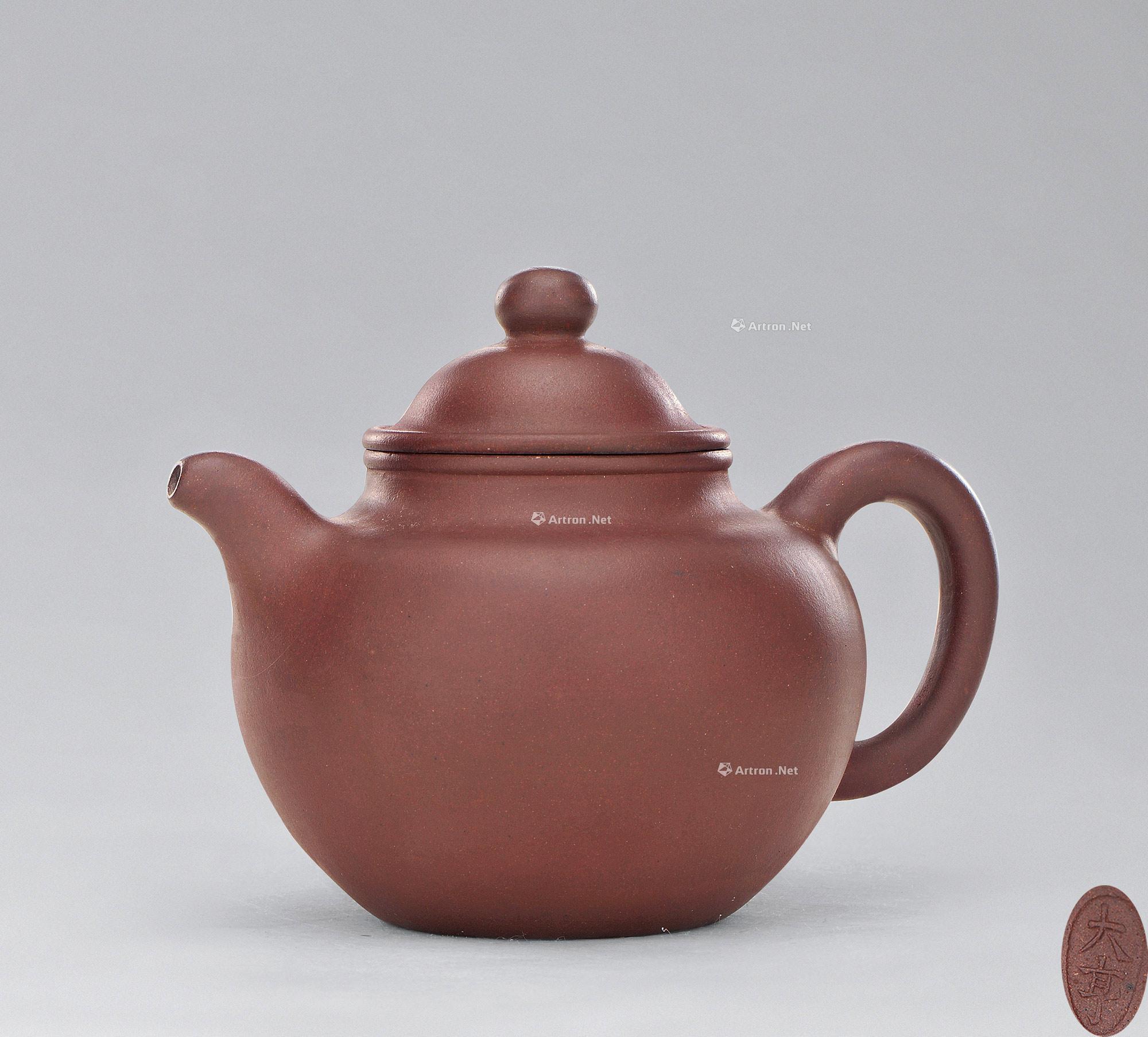 3381清中期邵大亨制紫泥掇球壶