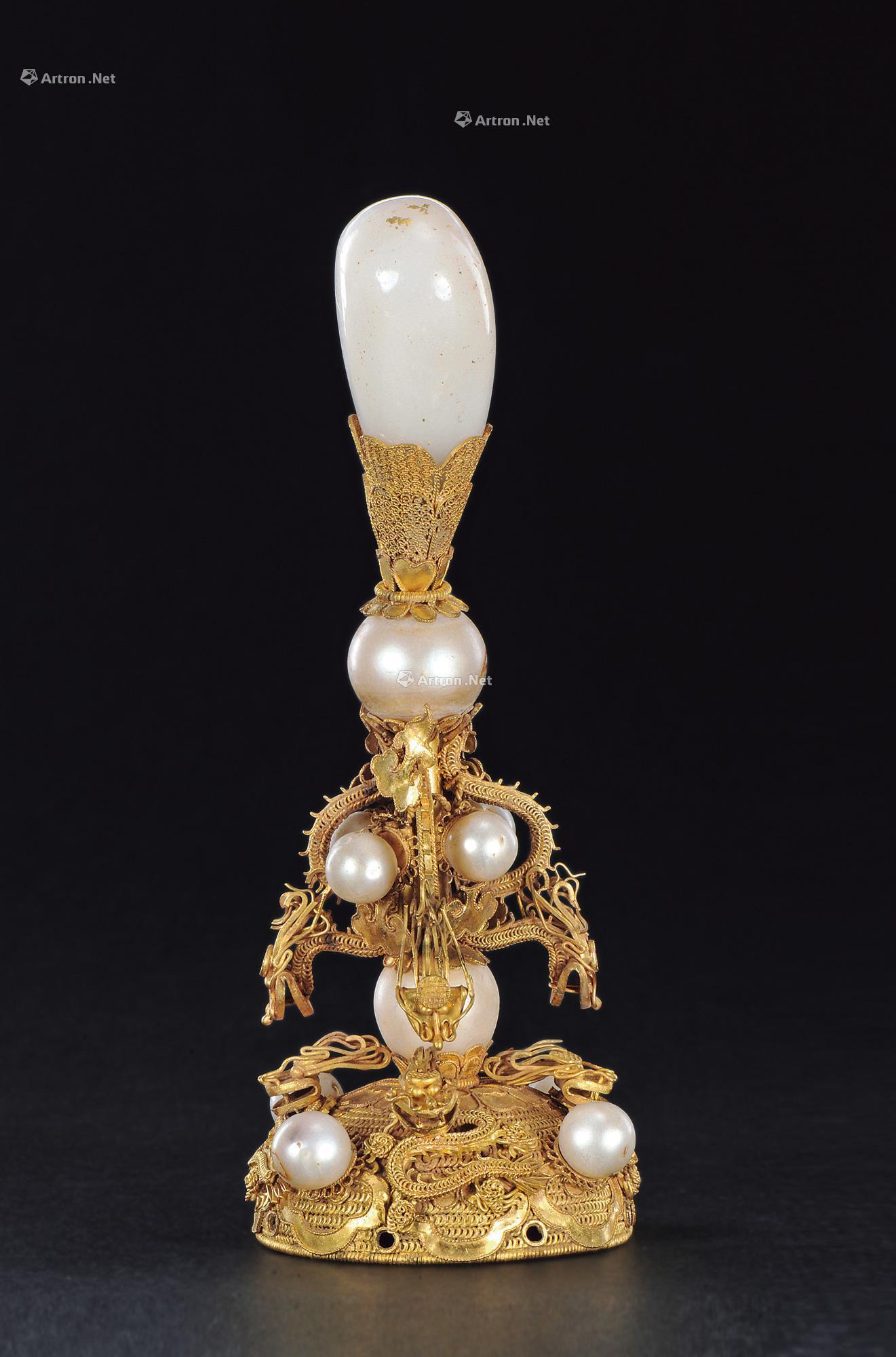 2806 清 金累丝镶珍珠朝冠