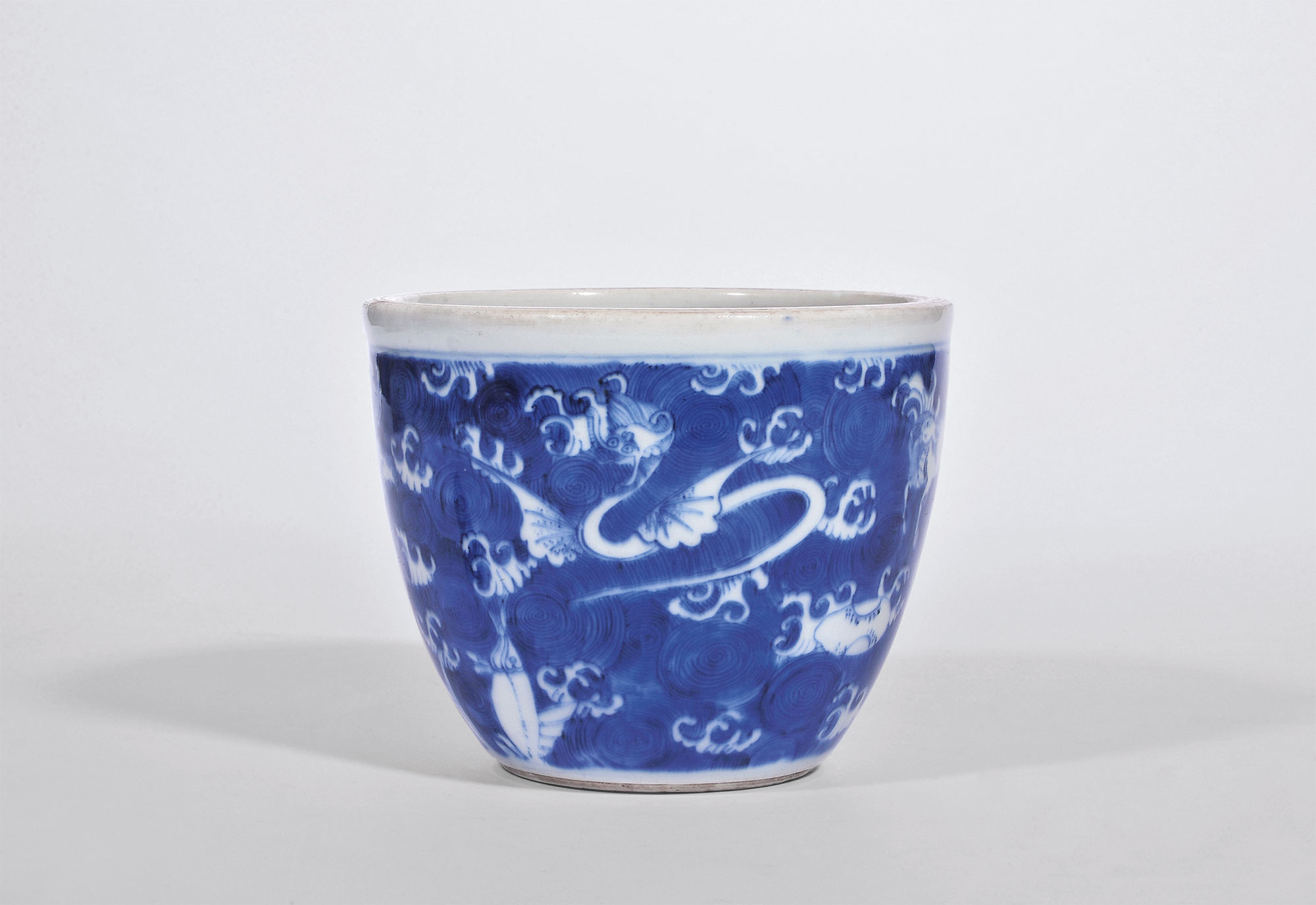 青花海兽纹小缸-丹青五色—明末清初瓷器集珍-雅昌拍卖