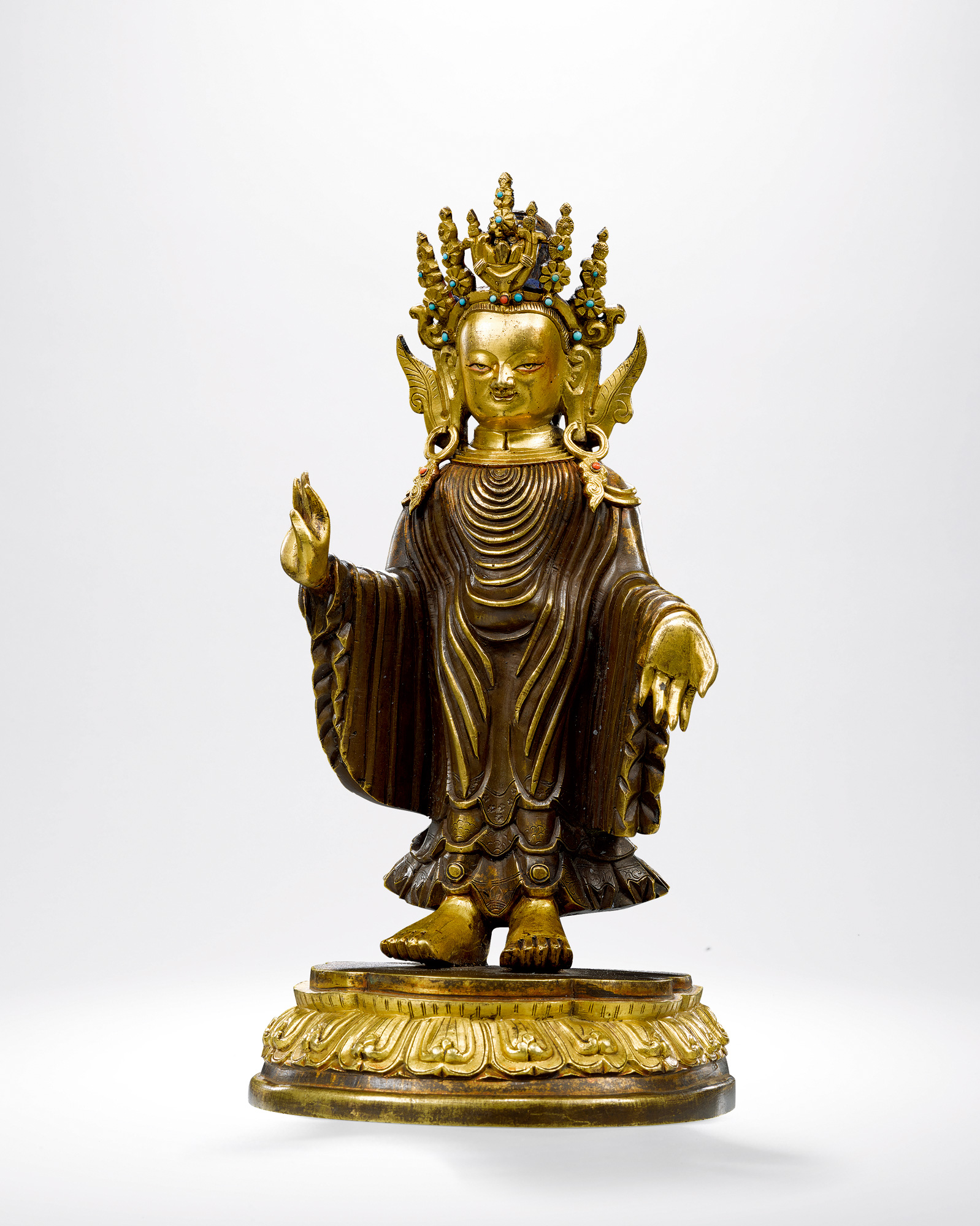 3305清乾隆铜鎏金旃檀佛像