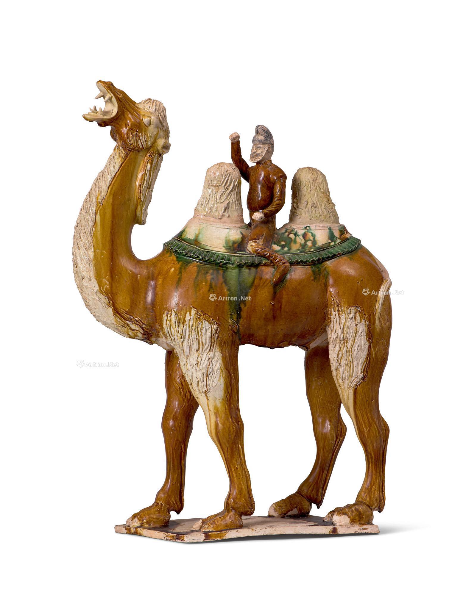 三彩胡人骑骆驼立像-抟泥幻化—中国古代陶瓷-雅昌拍卖