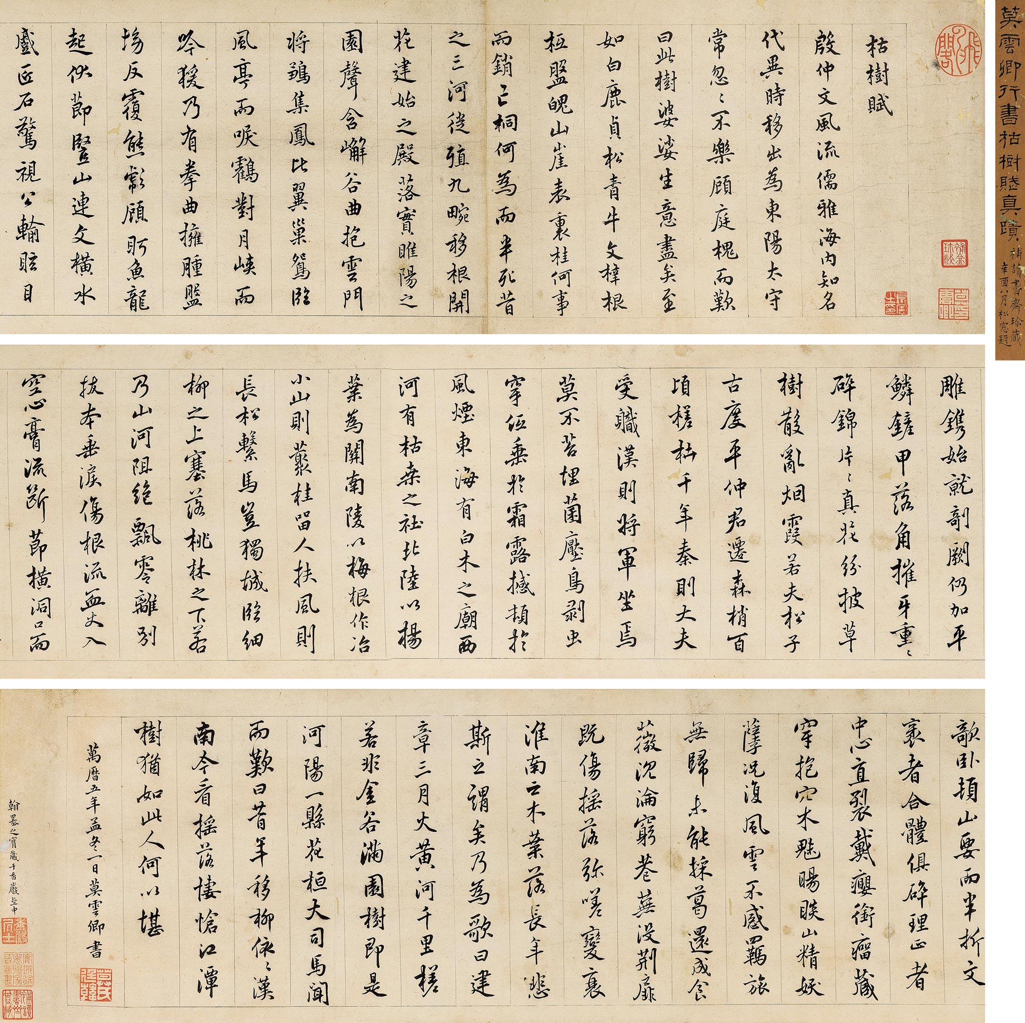 0914万历五年1577年行楷枯树赋手卷水墨纸本