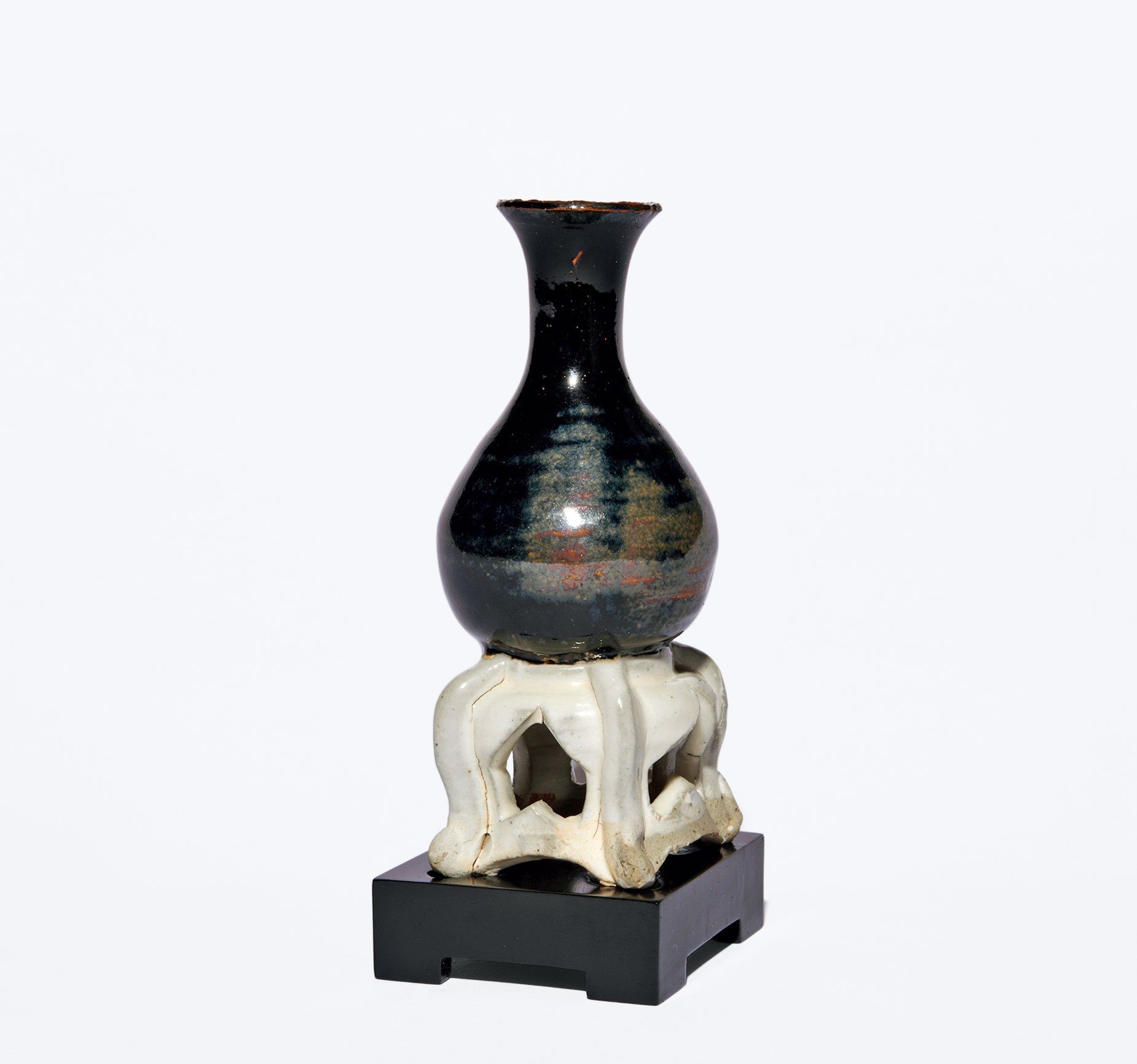 黑釉连座小玉壶春瓶-掌玩心悦——四季瓷器工艺品夜场-雅昌拍卖