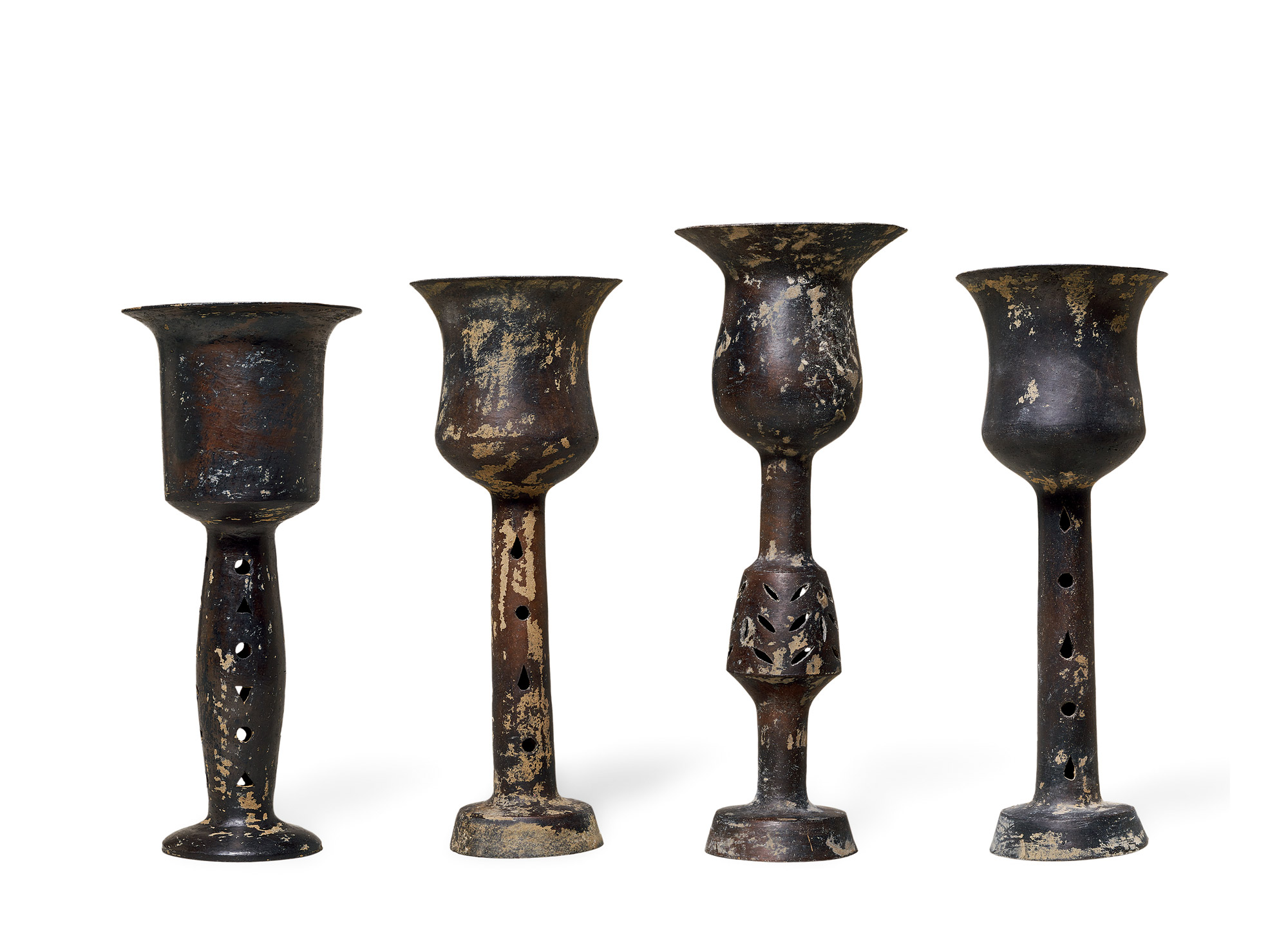 1050 龙山文化 黑陶高足杯 (四件)