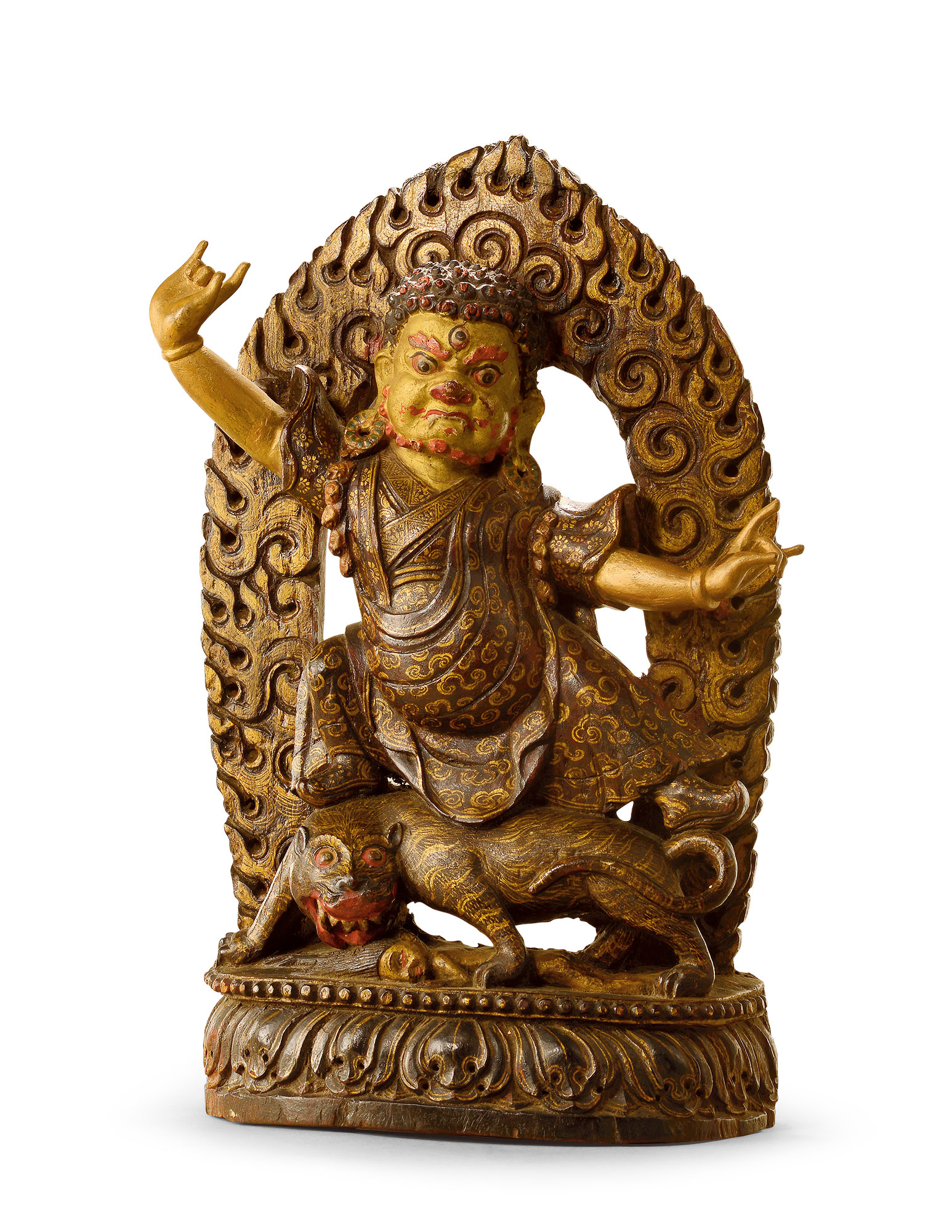 紫檀木雕彩绘愤怒莲师像-旃檀林—佛教艺术集萃-雅昌拍卖