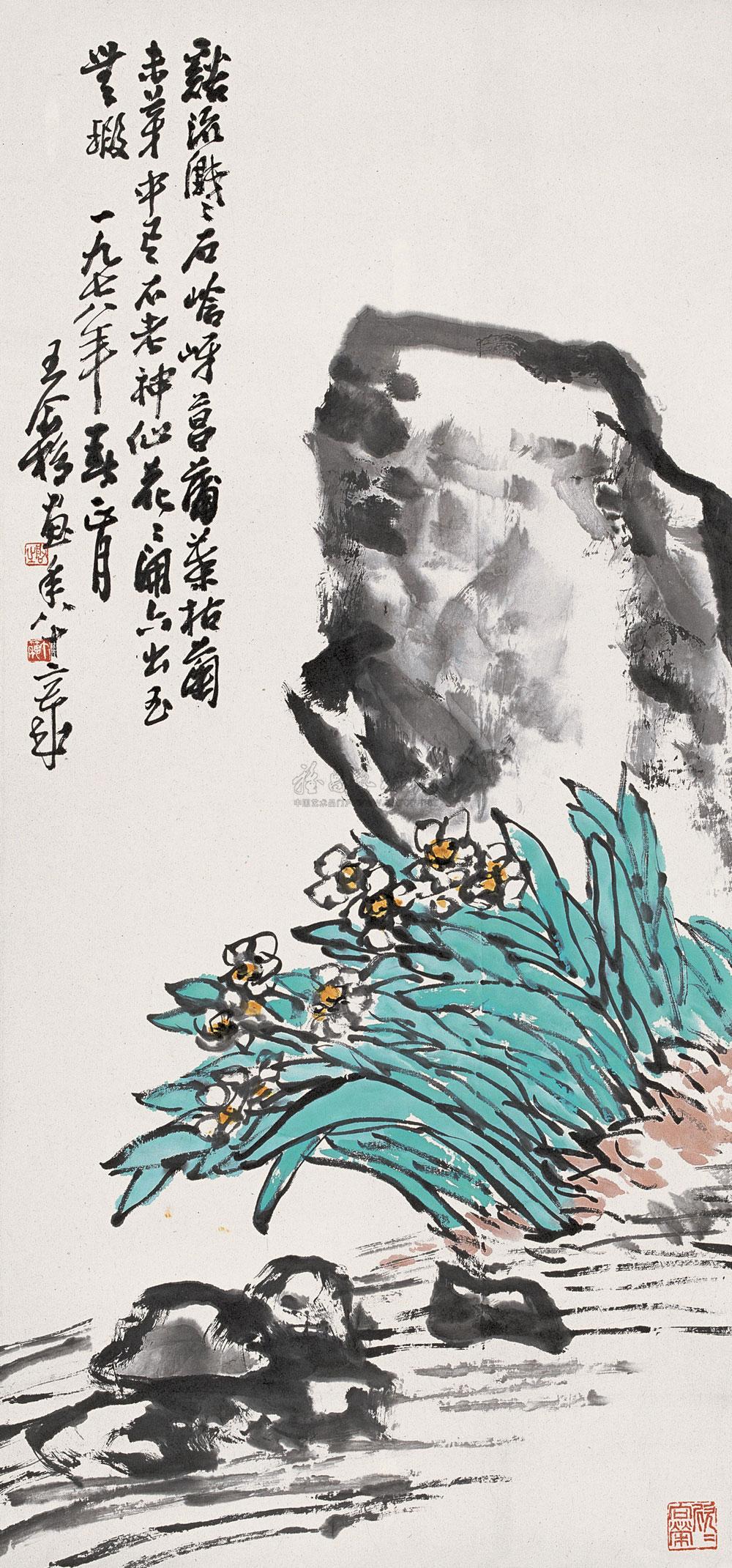 0362 1978年作 水仙石头 镜心 纸本