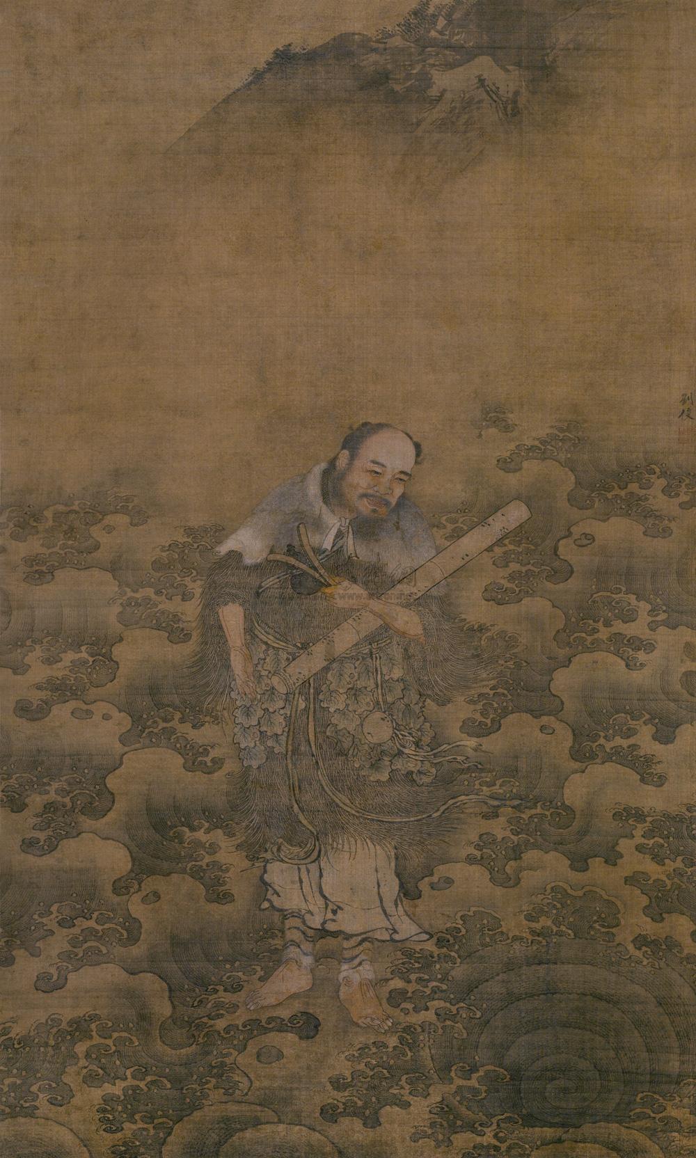 *1038 仙人渡海 立轴 设色绢本