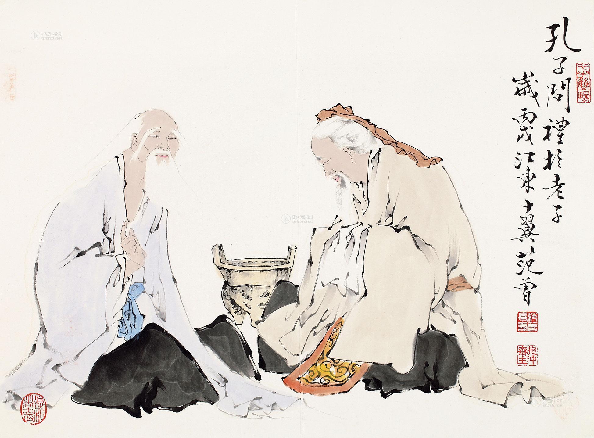 0209孔子问礼于老子镜心