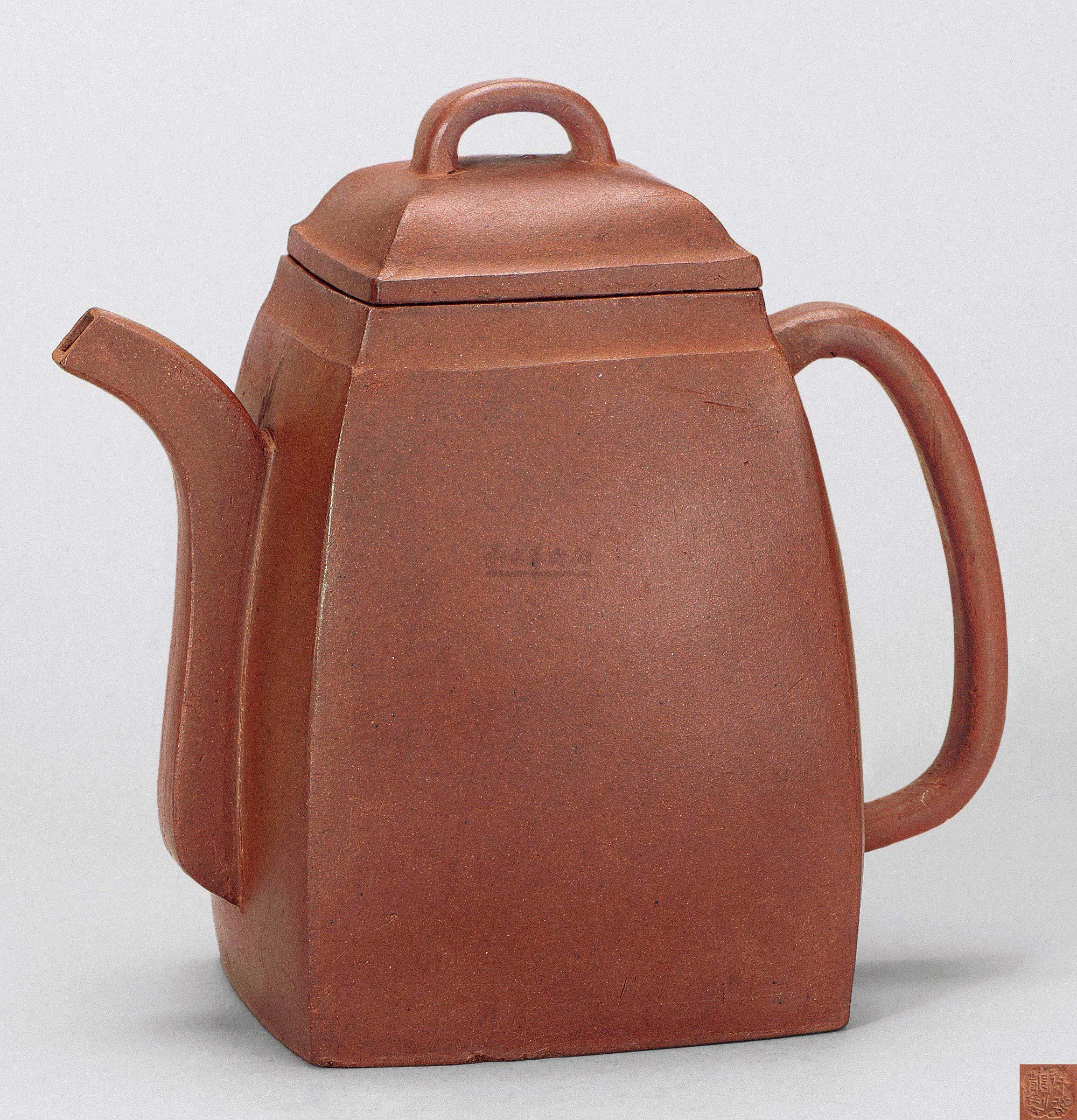 0686 清 徐飞龙制紫泥汉方壶