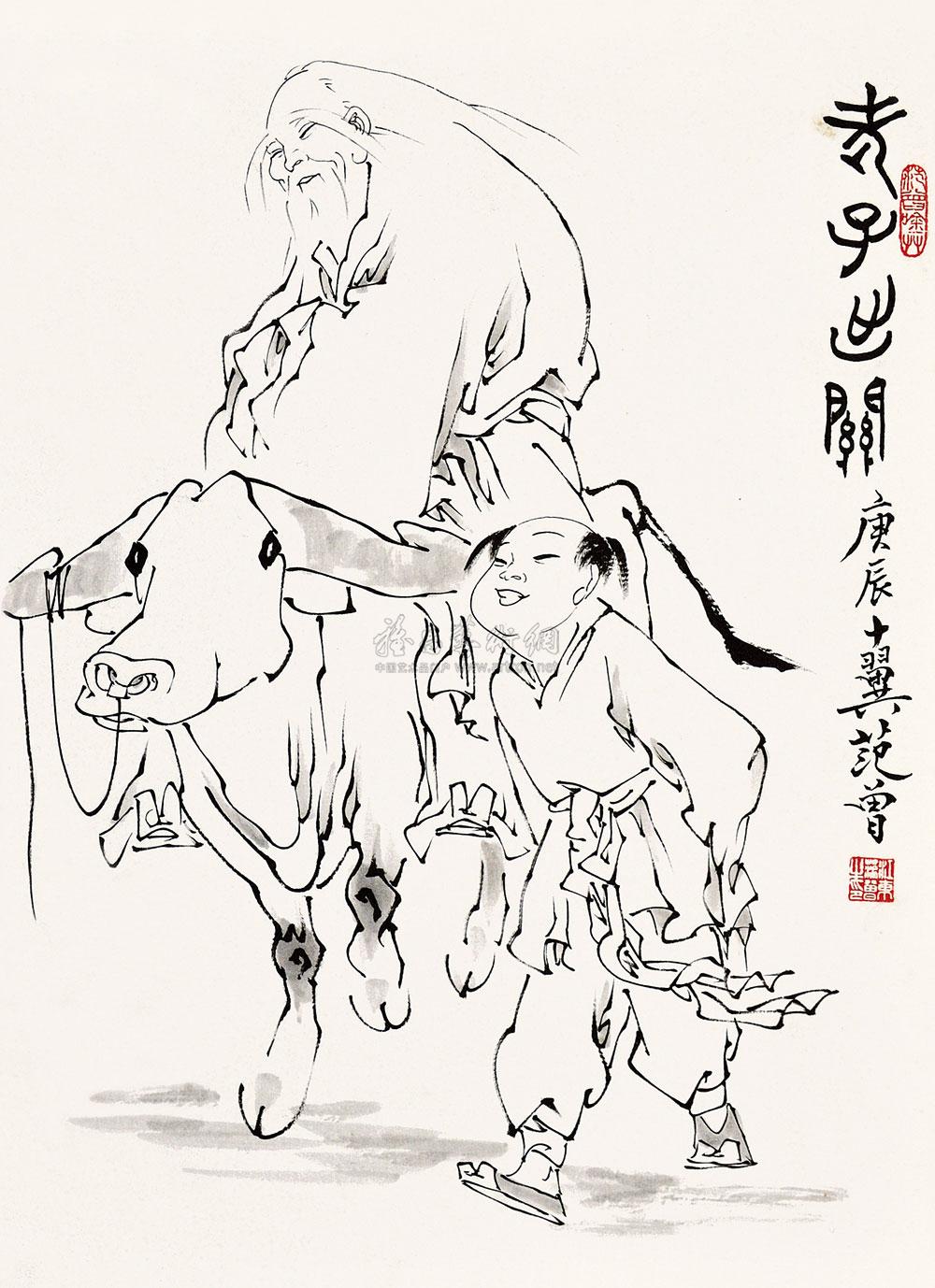 0021 老子出关 卡纸 纸本