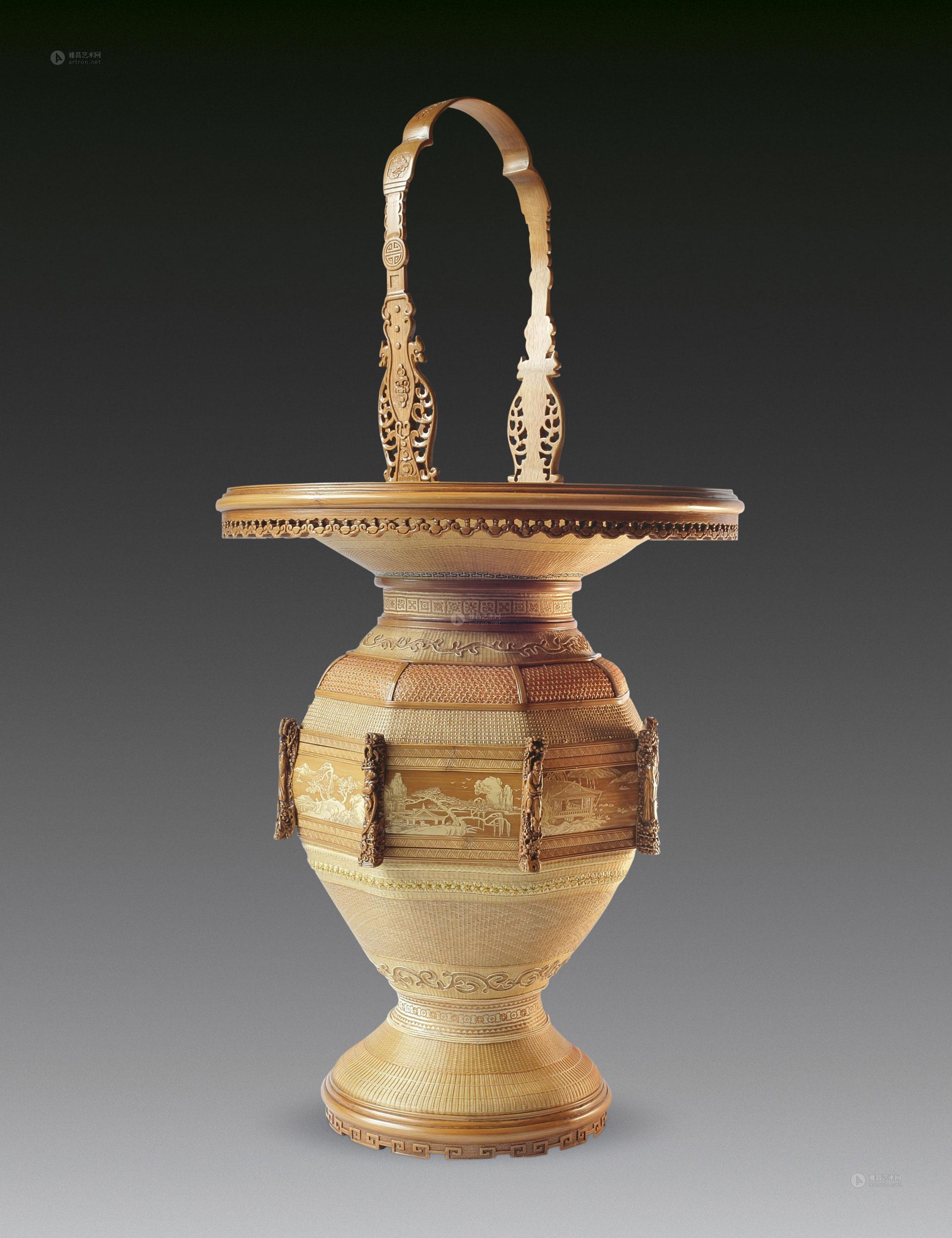 何福礼 八仙竹丝花篮-精工善艺—百件木雕(竹编)大师作品-雅昌拍卖