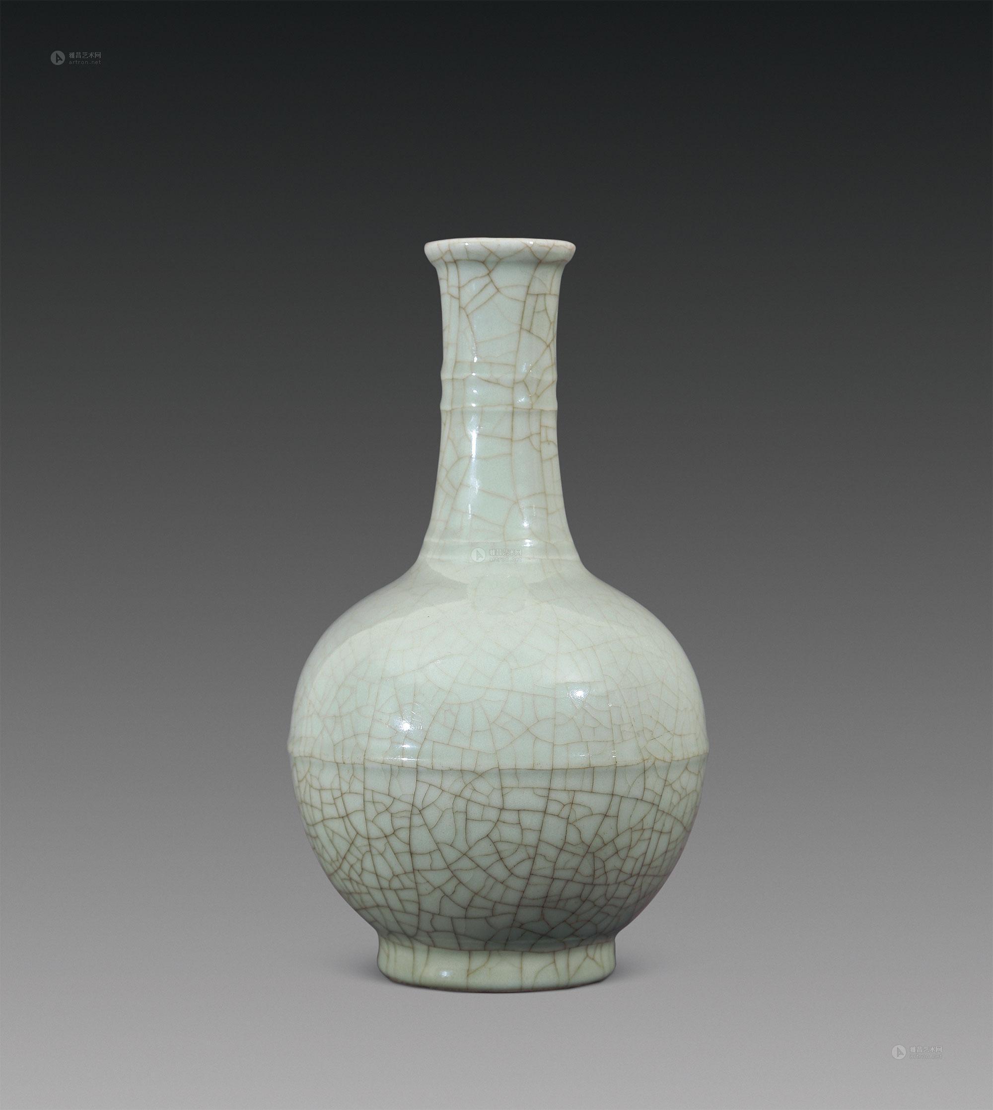 仿哥窑弦纹长颈瓶-瓷器工艺品-雅昌拍卖