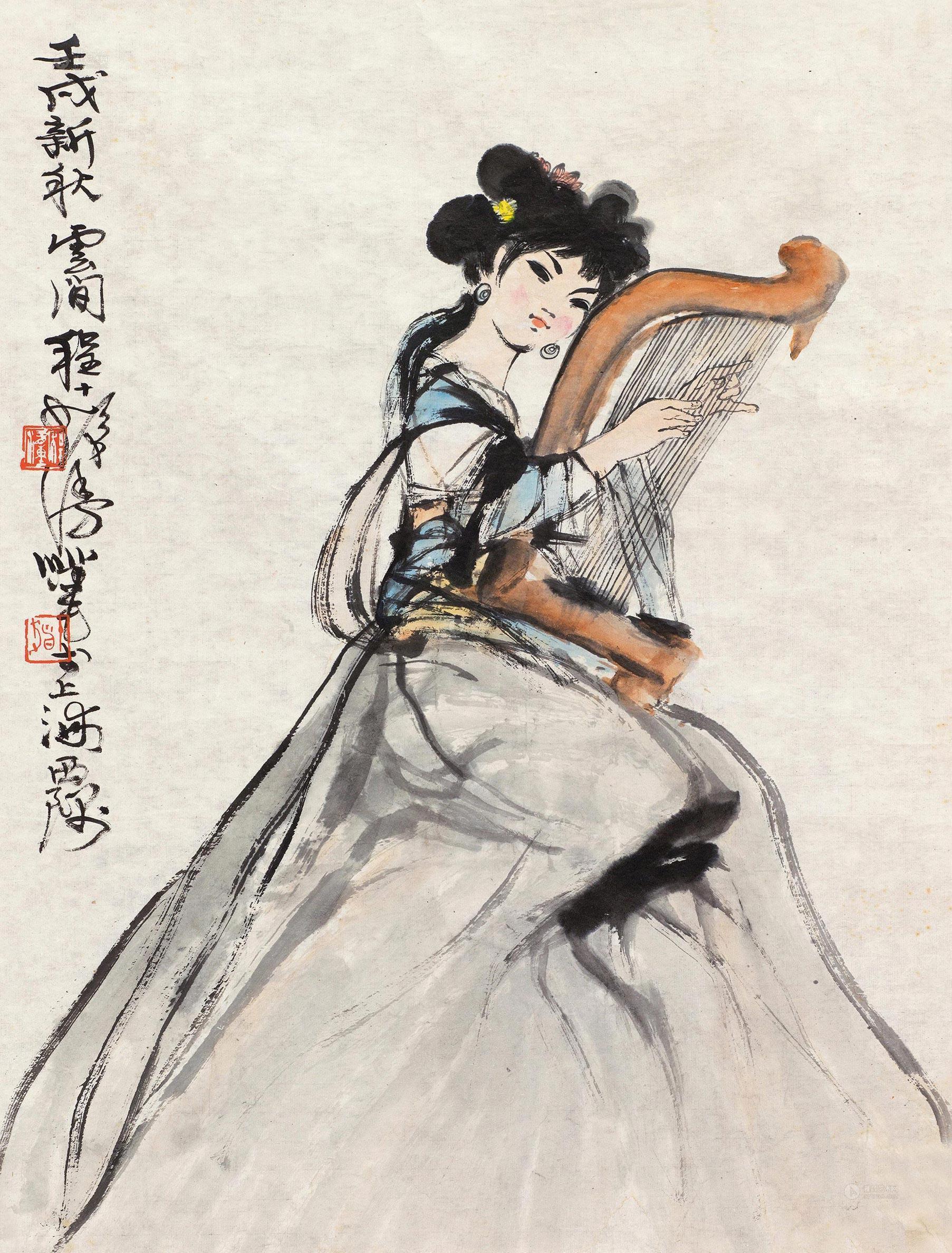 抚琴图-沧海留珠——中国书画二-雅昌拍卖