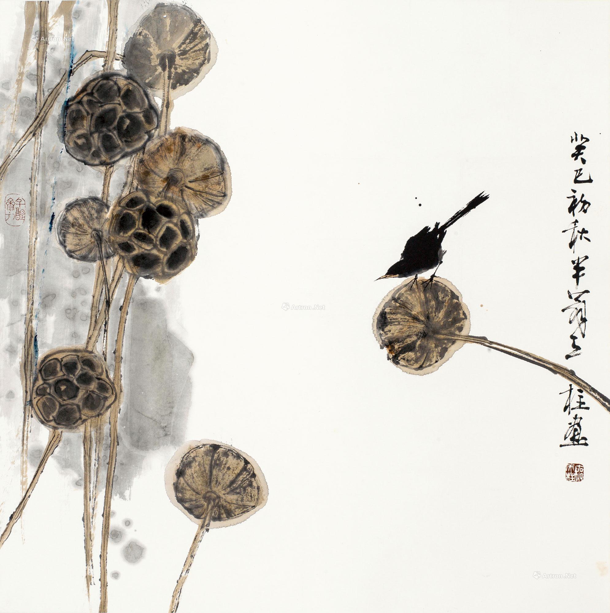 01912013年作莲塘清趣轴设色纸本