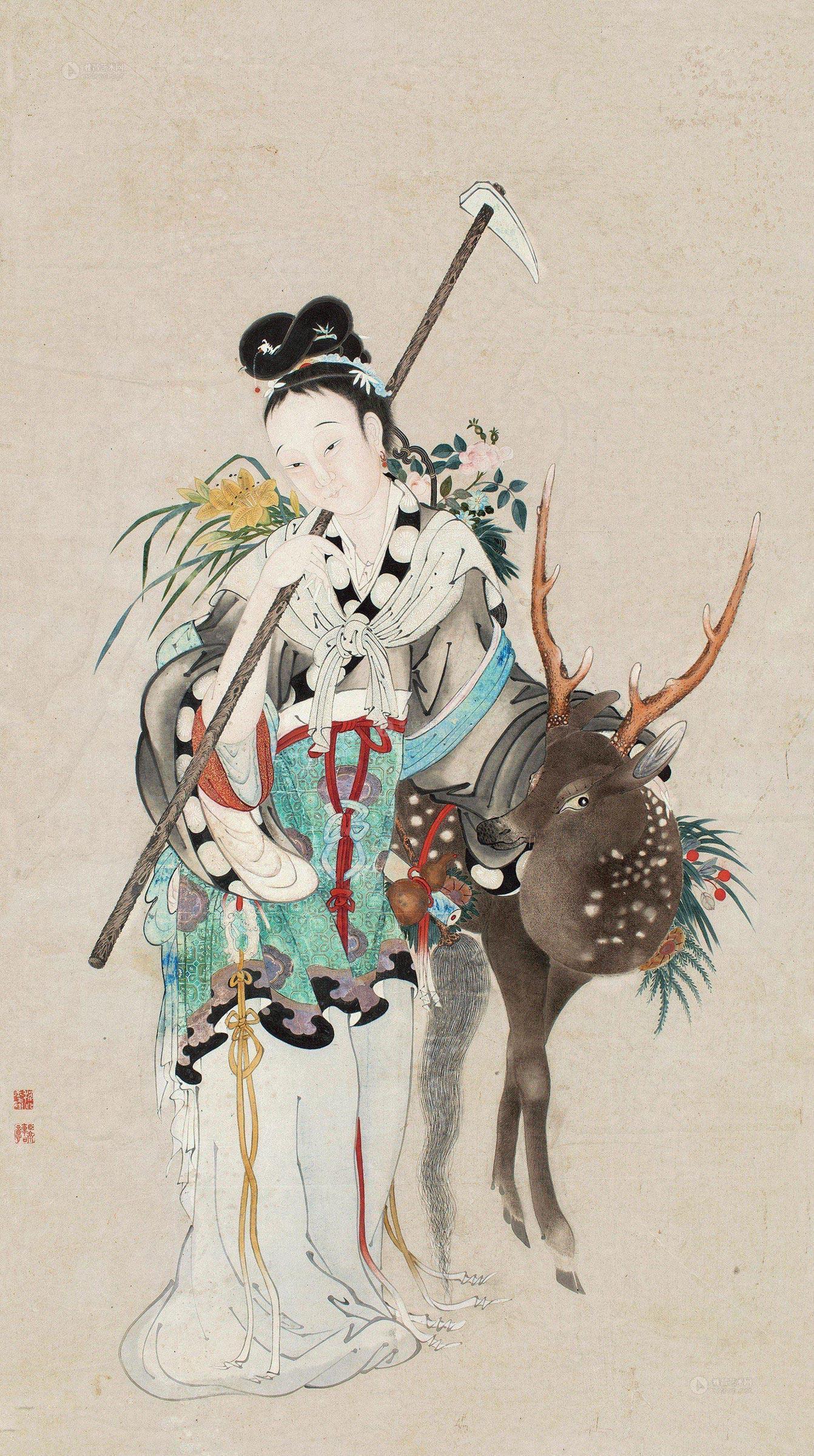 0268 麻姑献寿 立轴 纸本