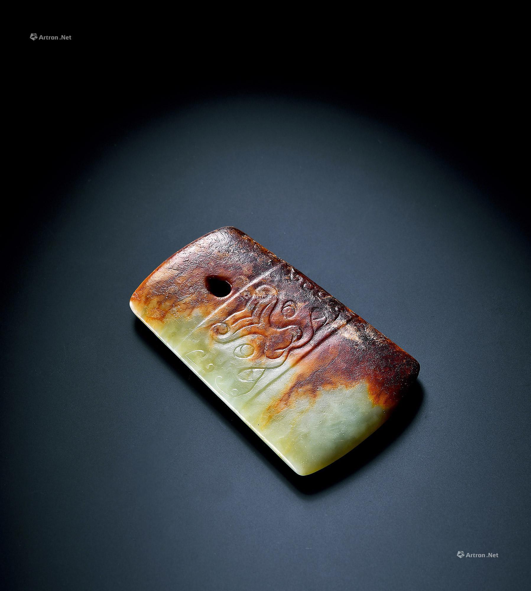 黄玉兽面纹玉斧佩-国有文物机构旧藏-雅昌拍卖