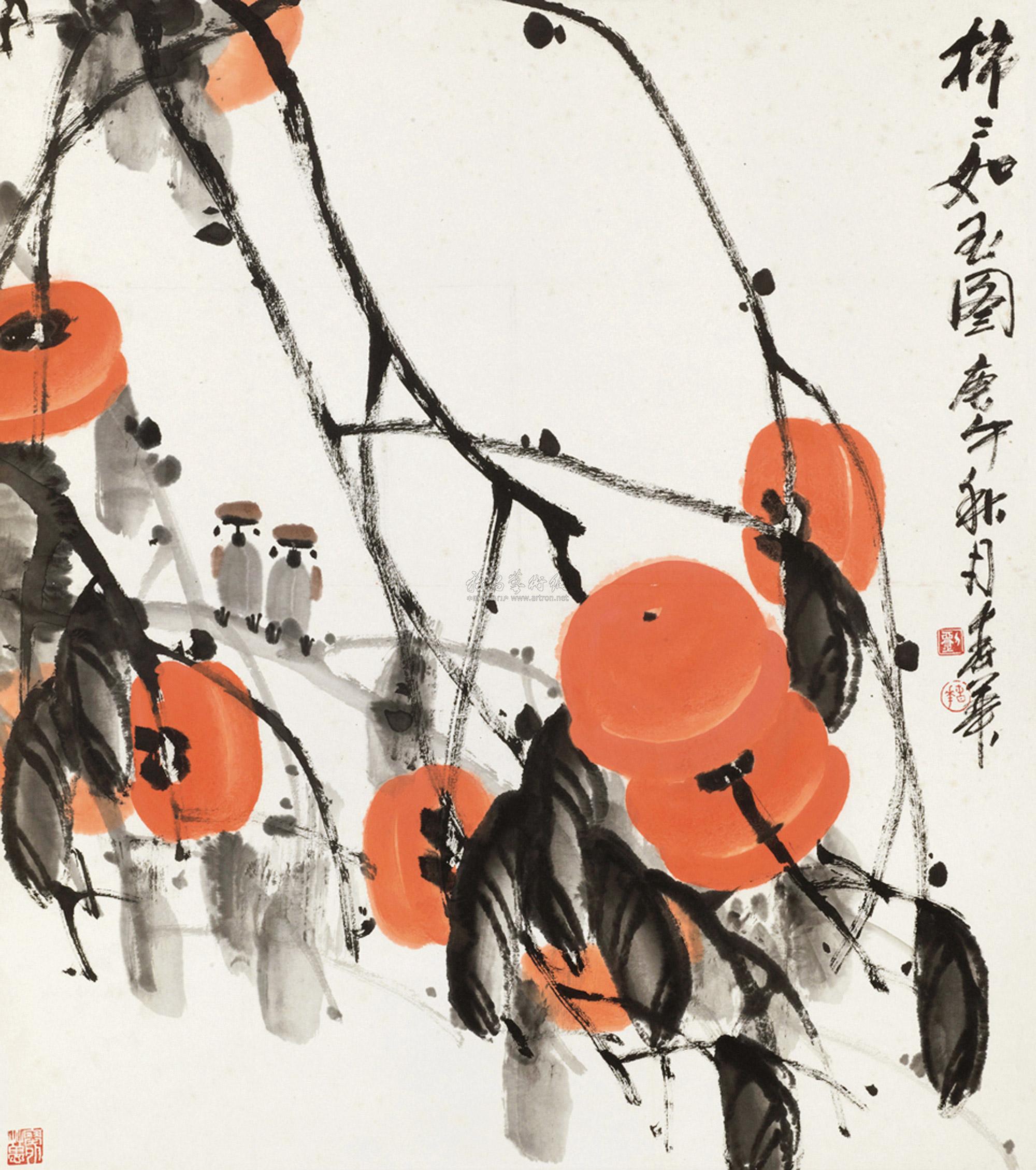 柿柿如玉图-中国书画-雅昌拍卖