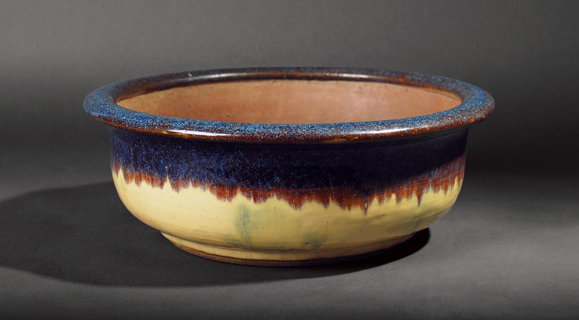 0436清代宜钧釉紫砂盆