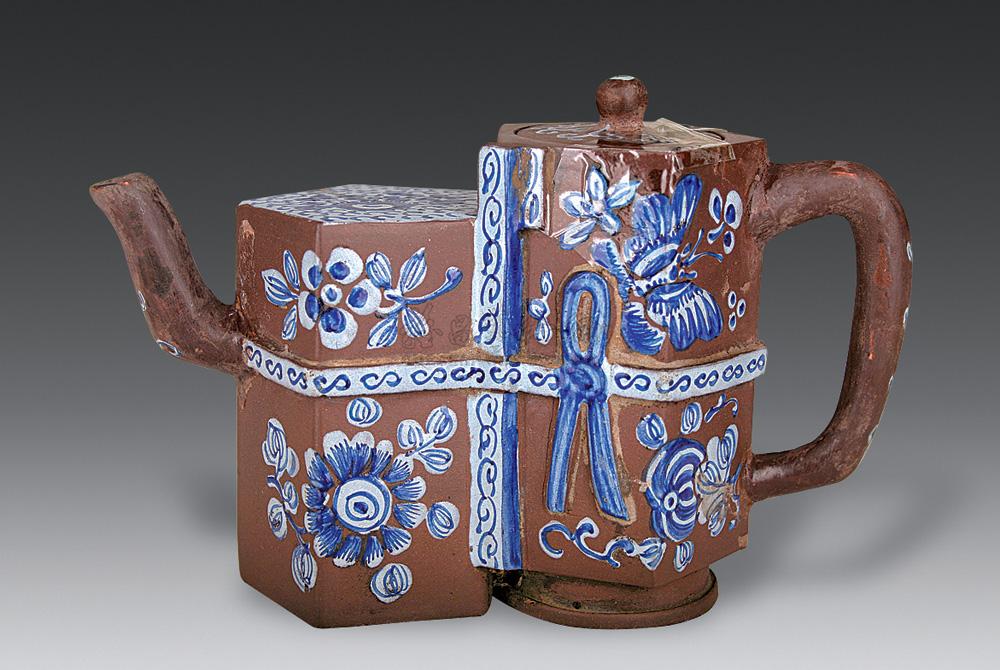 2108清紫砂加彩子母壶