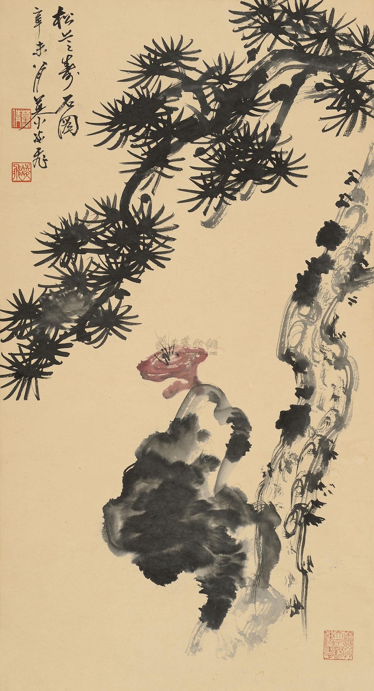 松芝寿石图-中国书画(二)-雅昌拍卖